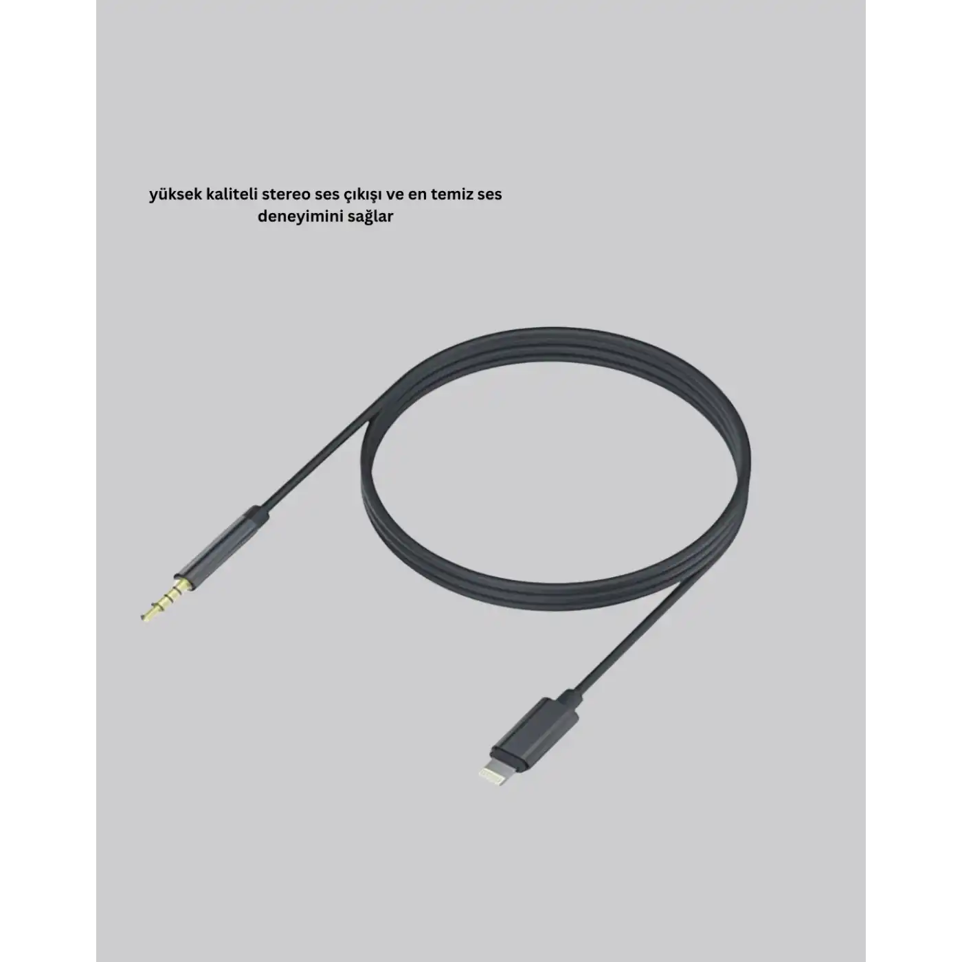 iPhone Uyumlu Lightning 3.5mm Aux Adaptör Kablo Stereo Ses Aktarım