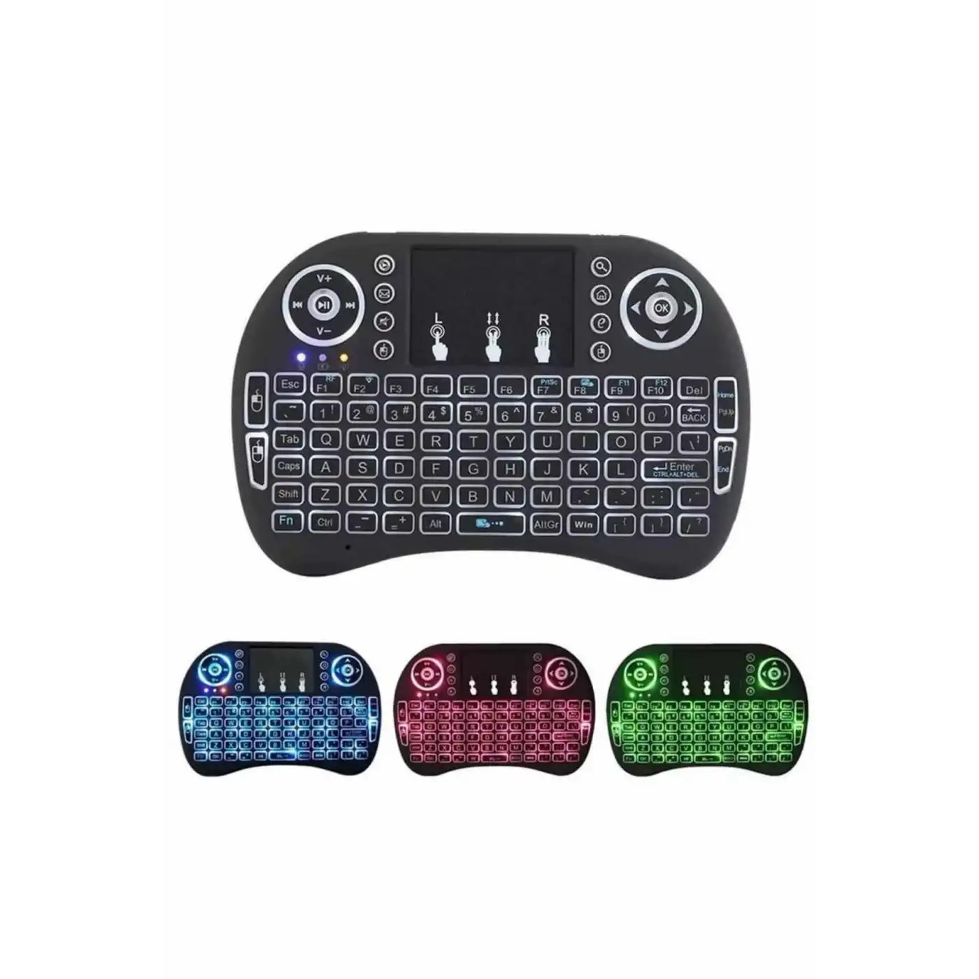 Işıklı Kablosuz Mini Klavye ve Dokunmatik Mouse Seti Türkçe Kablosuz