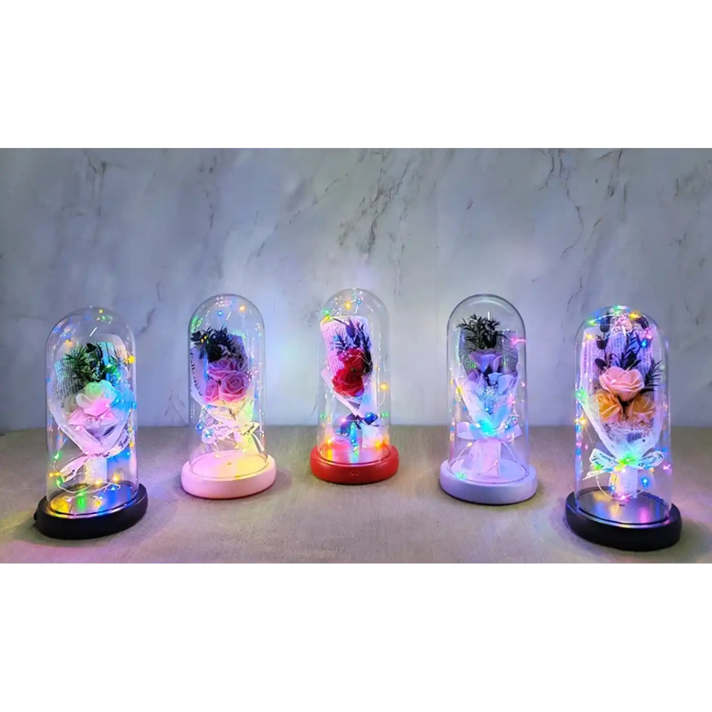 Işıklı Müzikli Romantik Gül Buketi