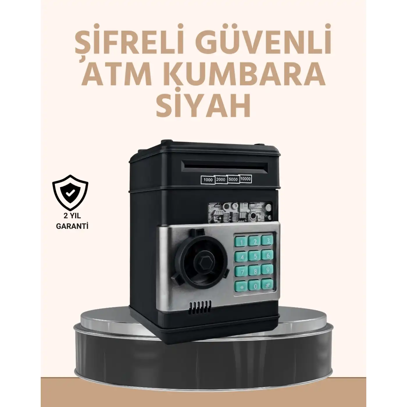 Işıklı Sesli Şifreli ATM Görünümlü Kasa Kumbara