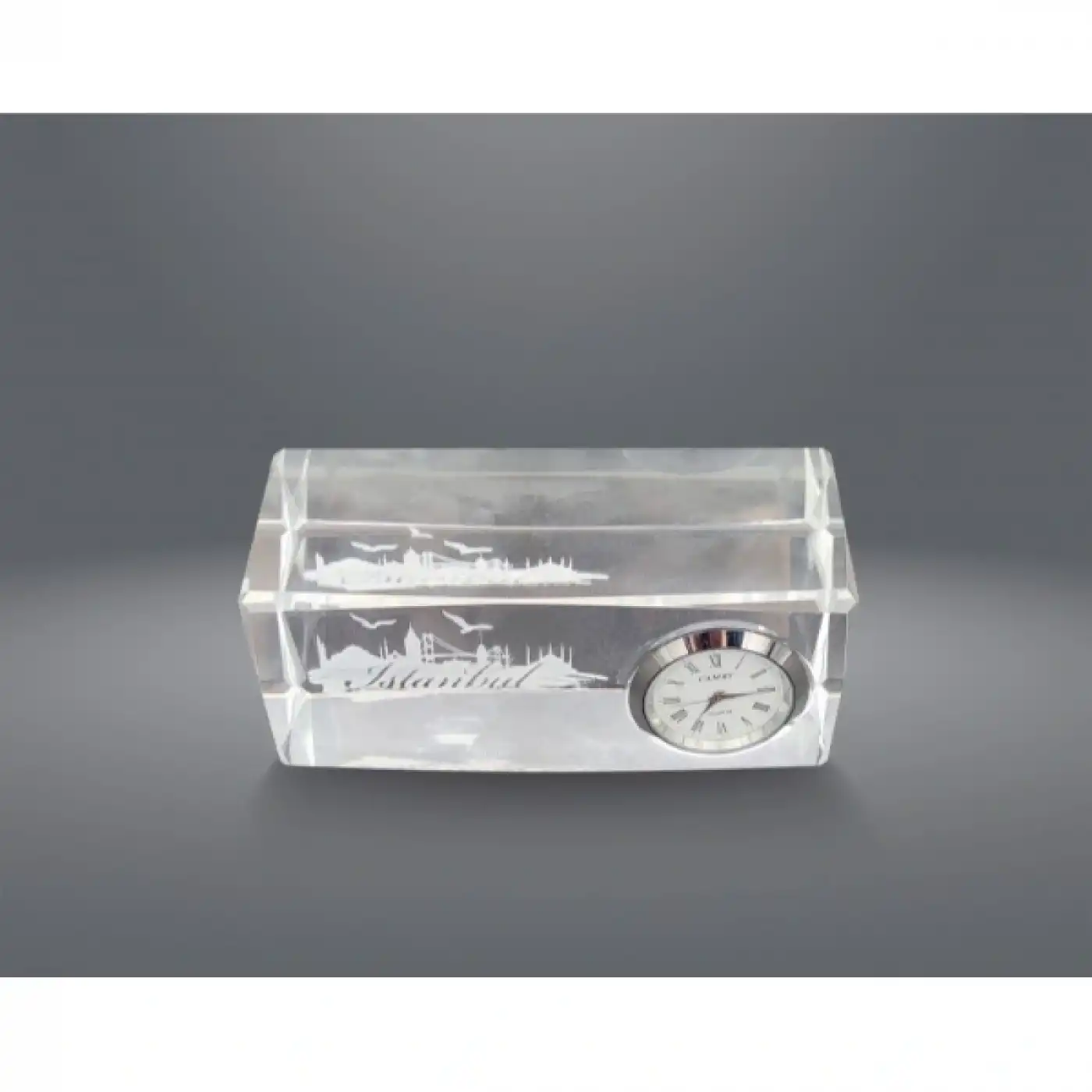 İstanbul Tasarımlı Kristal Saatli Biblo