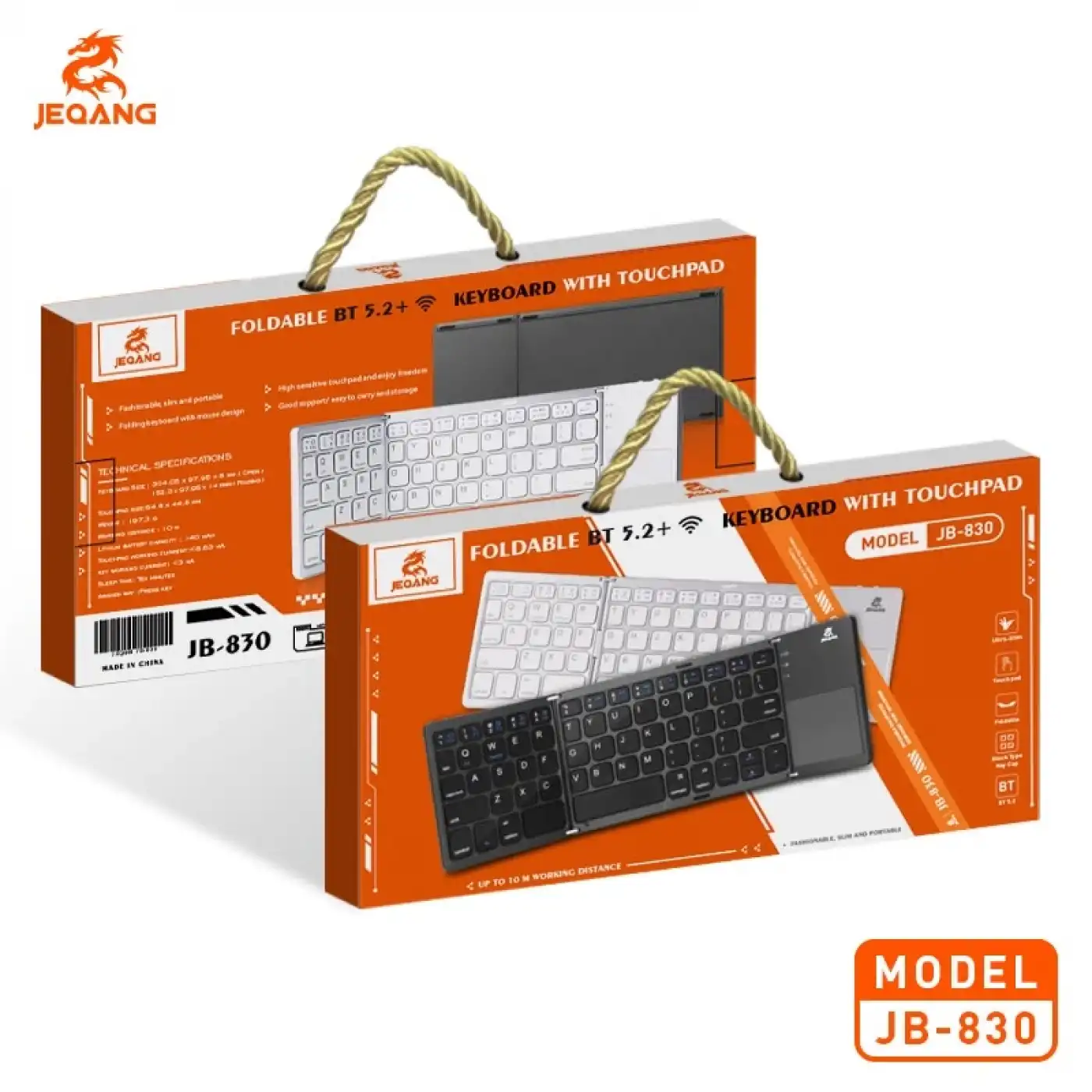 JB-830 Touchpad Özellikli Bluetooth Kablosuz Katlanabilir Mini Klavye