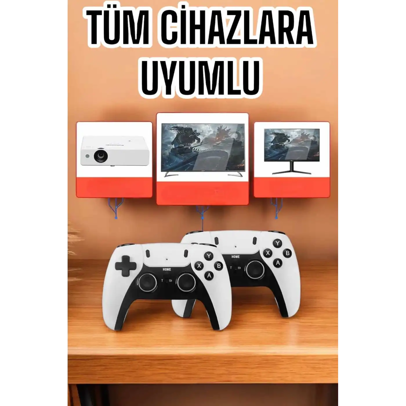 Joystick Çift Kollu Oyun Kolu Retro Oyun Yüksek Çözünürlüklü 3D Game