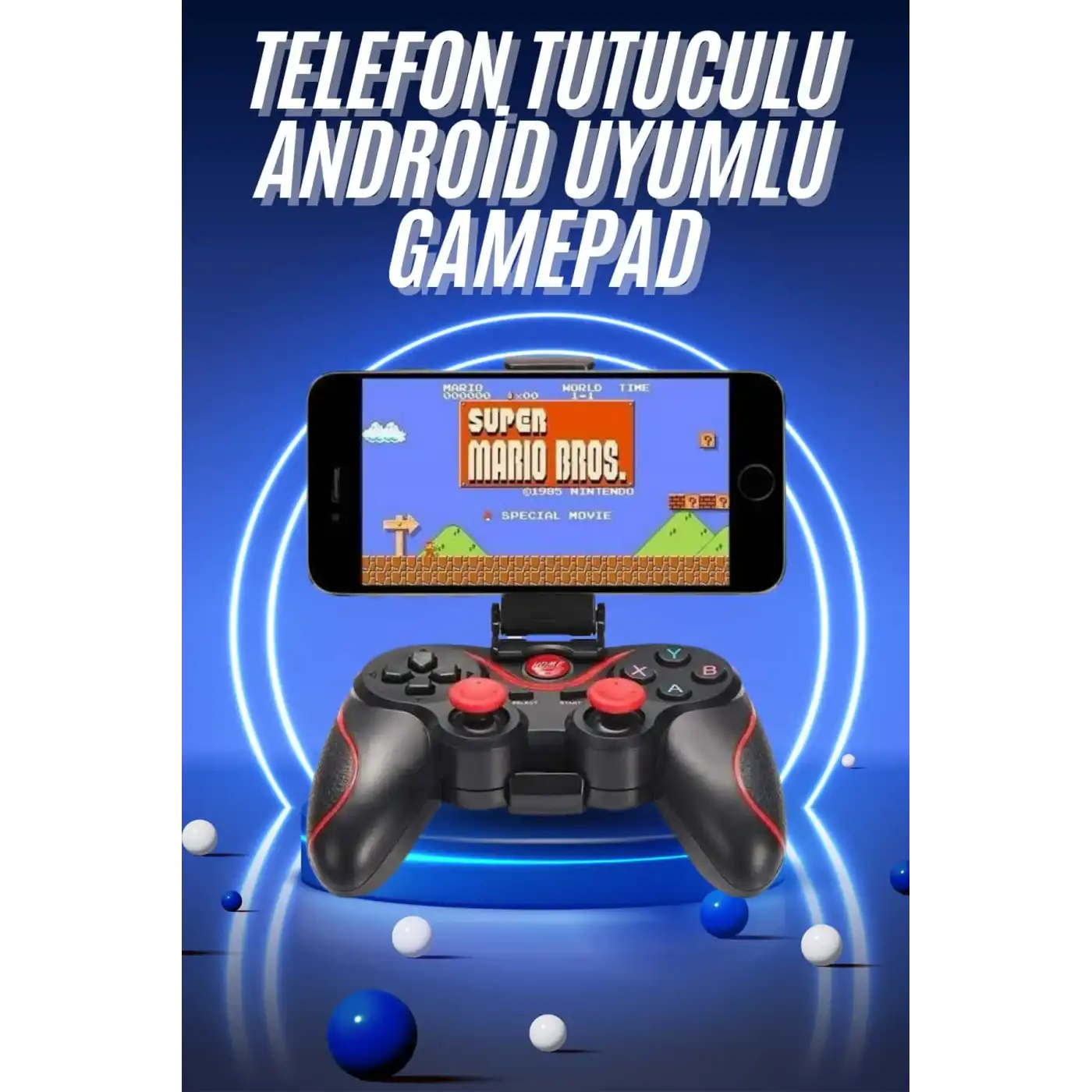 Joystik Gamepad Bluetooth Telefon Tutucu Oyun Kolu Telefon Android Uyumlu
