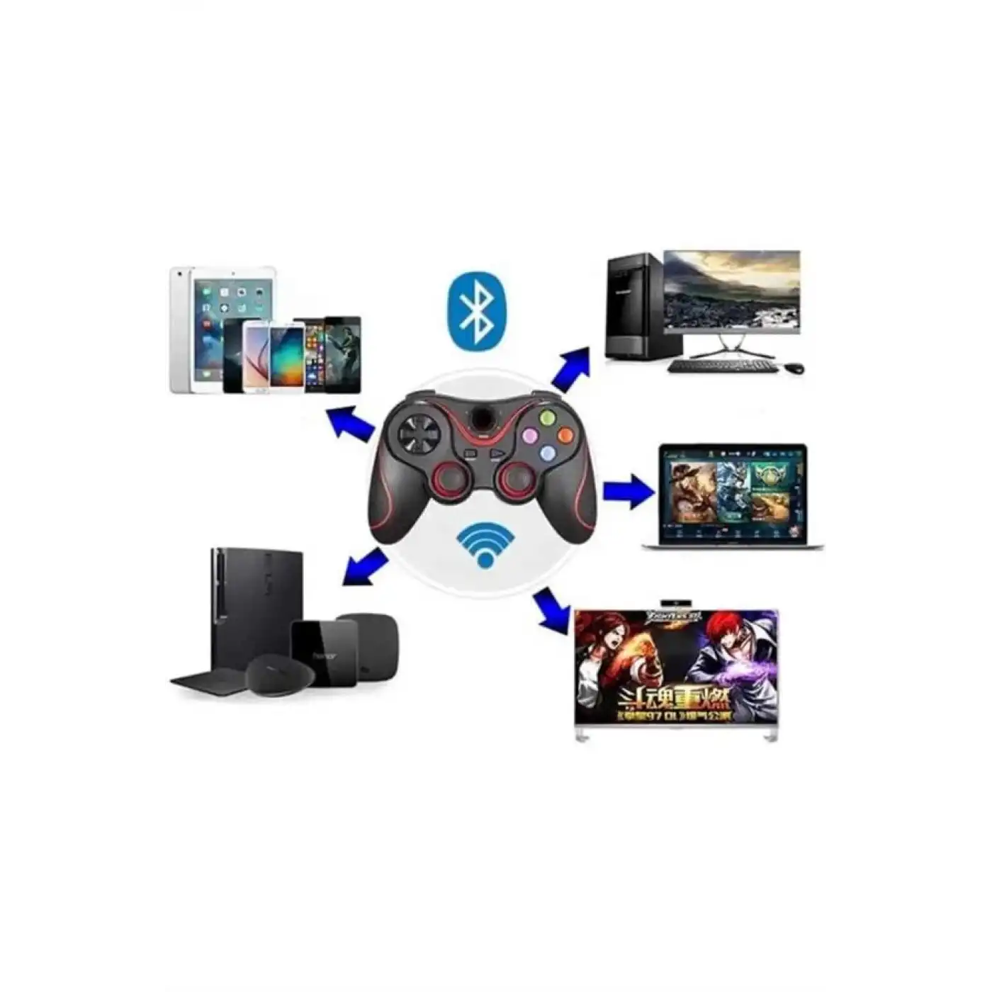 Joystik Gamepad Bluetooth Telefon Tutucu Oyun Kolu Telefon Android Uyumlu