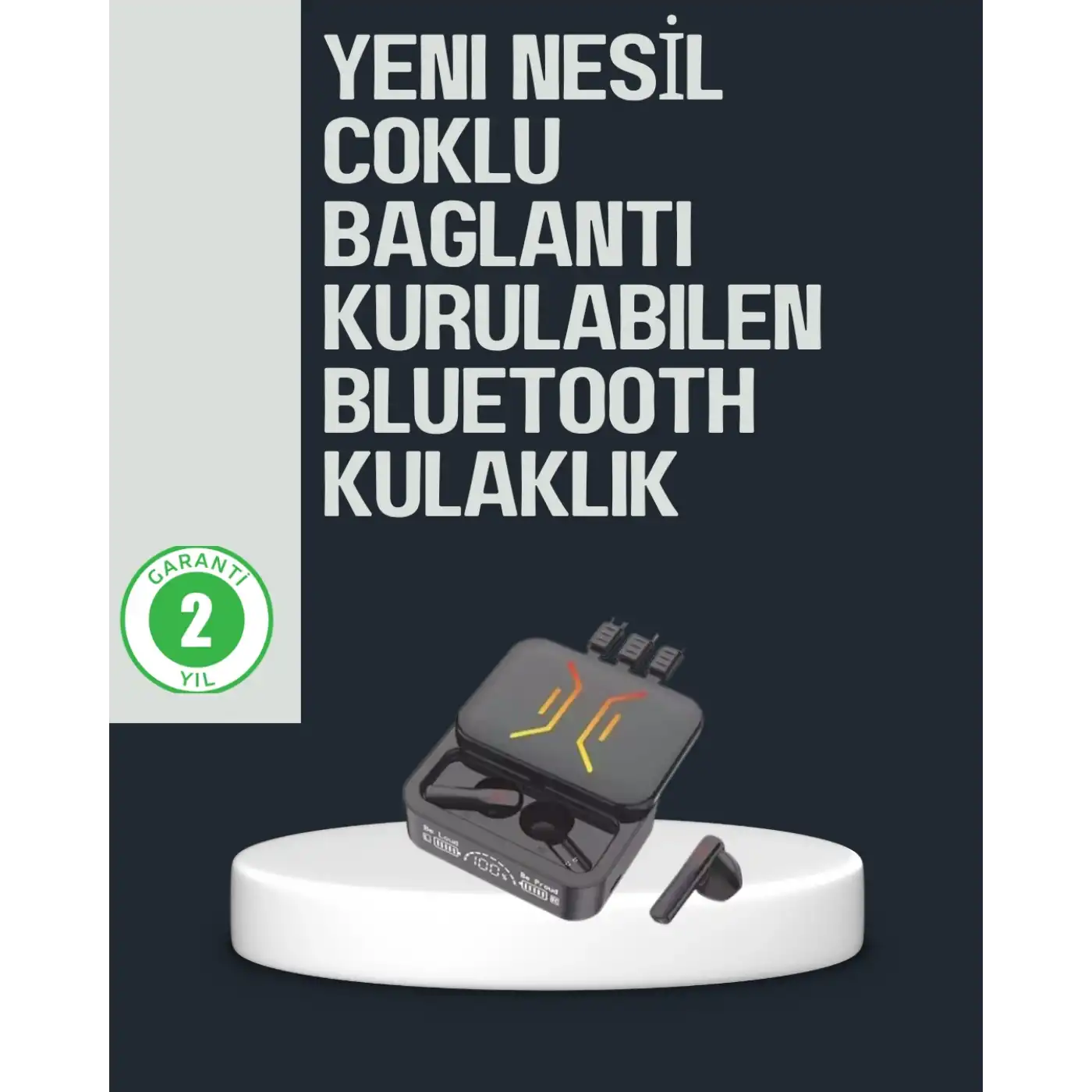Kablosuz Bluetooth 5.0 Kulaklık – 300mAh Şarj Kutusu