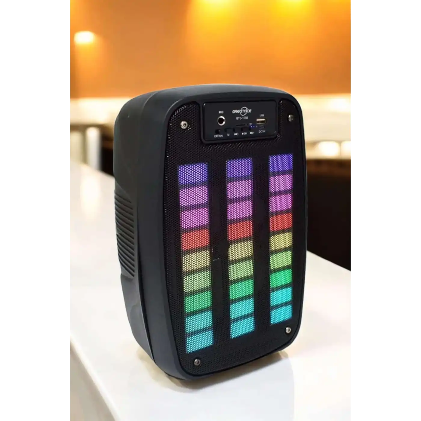 Kablosuz Bluetooth Hoparlör Taşınabilir 6.5 inç LED Işık Kareoke