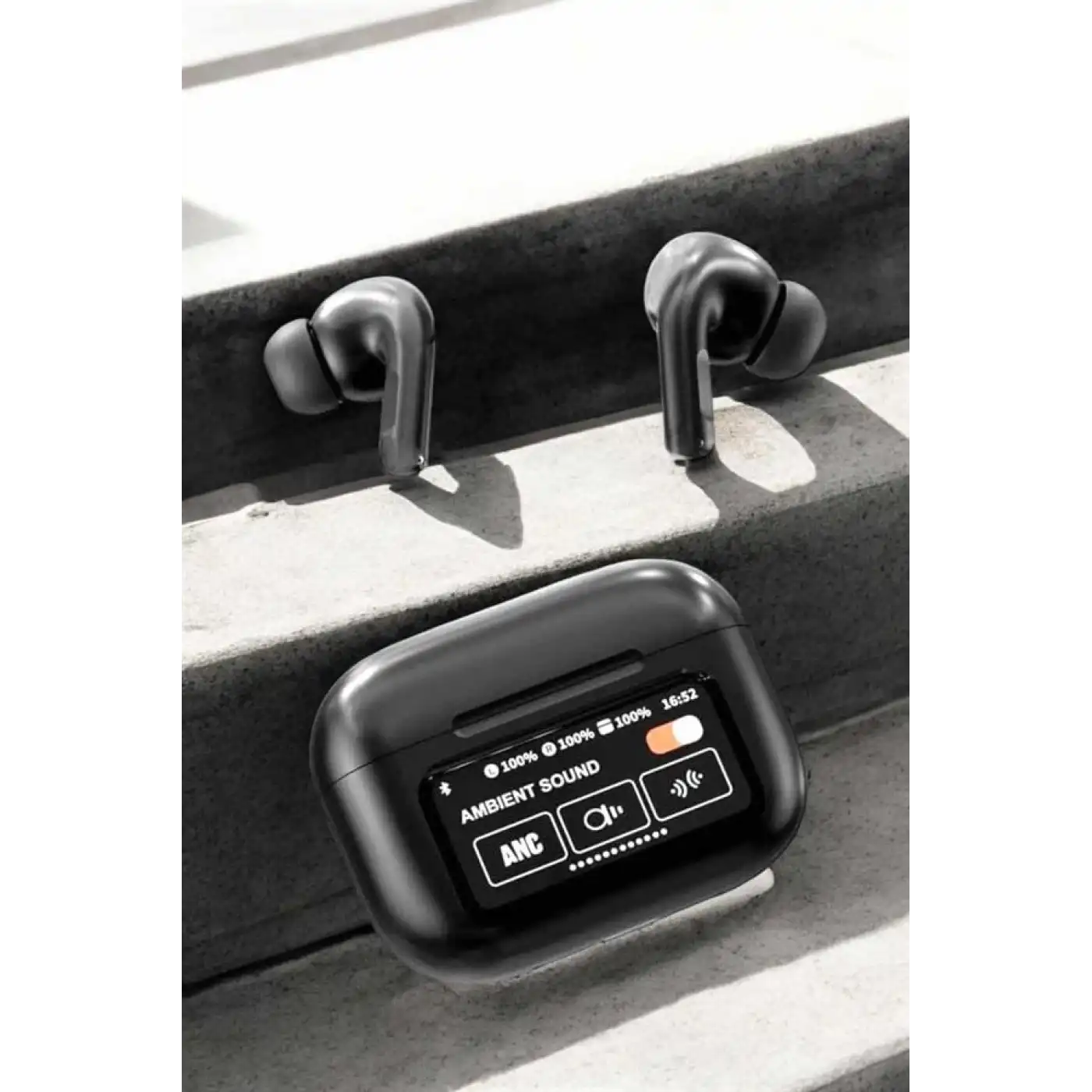 Kablosuz Bluetooth Kulaklık Ekranlı Uzun Şarj Süreli ANC Destekli