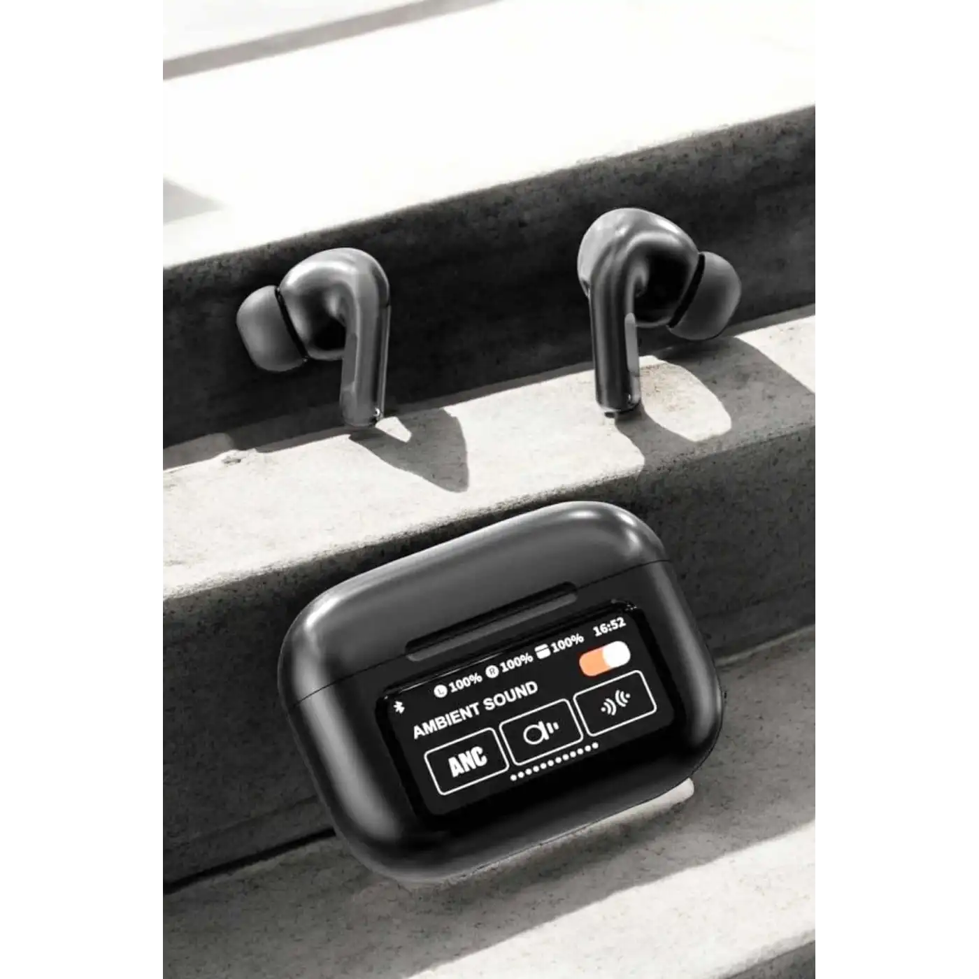 Kablosuz Bluetooth Kulaklık Ekranlı Uzun Şarj Süreli ANC Destekli