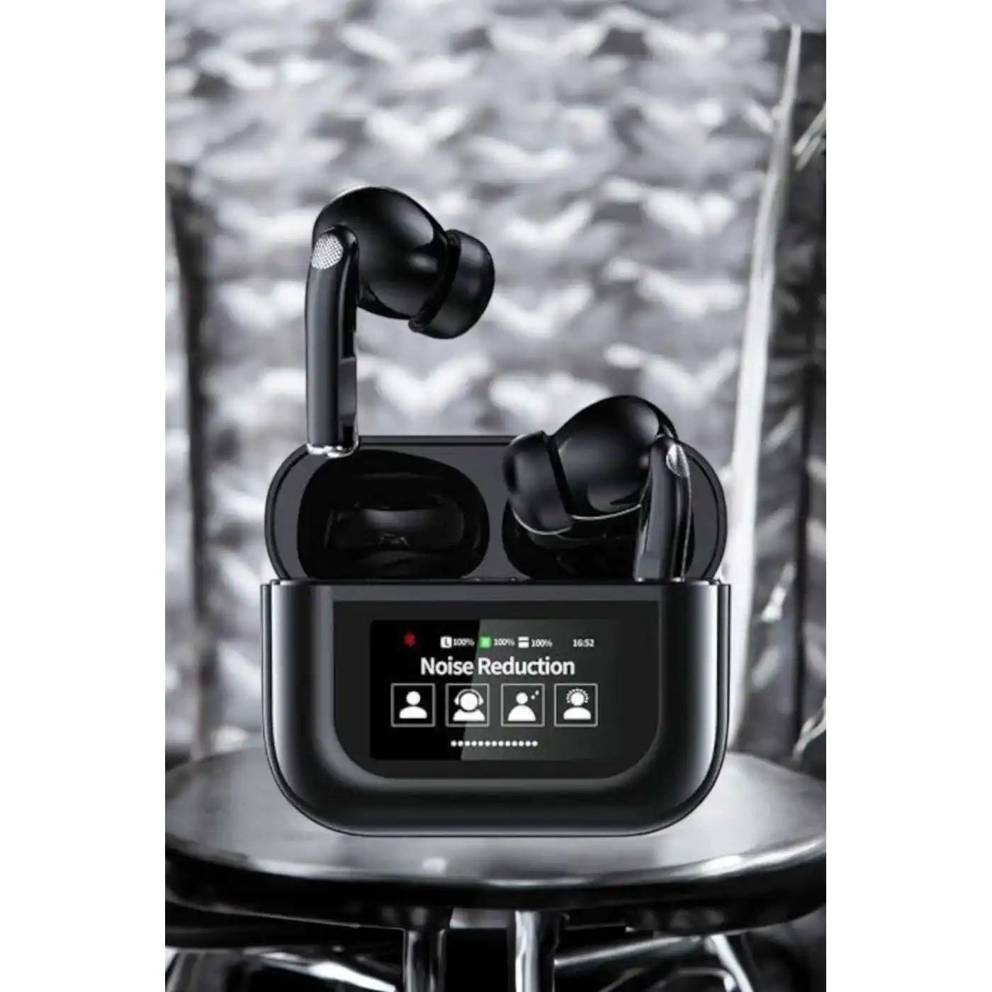 Kablosuz Bluetooth Kulaklık Ekranlı Uzun Şarj Süreli ANC Destekli