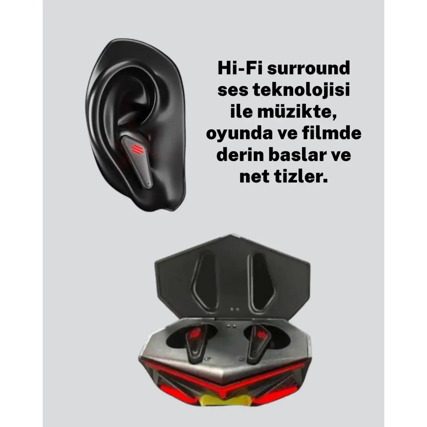Kablosuz Bluetooth  Kulaklık Led Işıklı Yeni Nesil