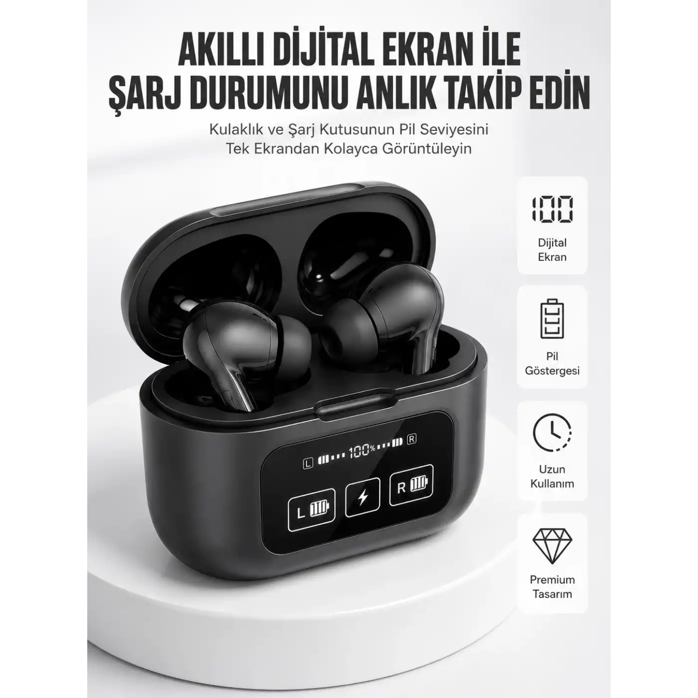 Kablosuz Bluetooth Kulaklık Pro Yeni Nesil Dokunmatik Kontrol