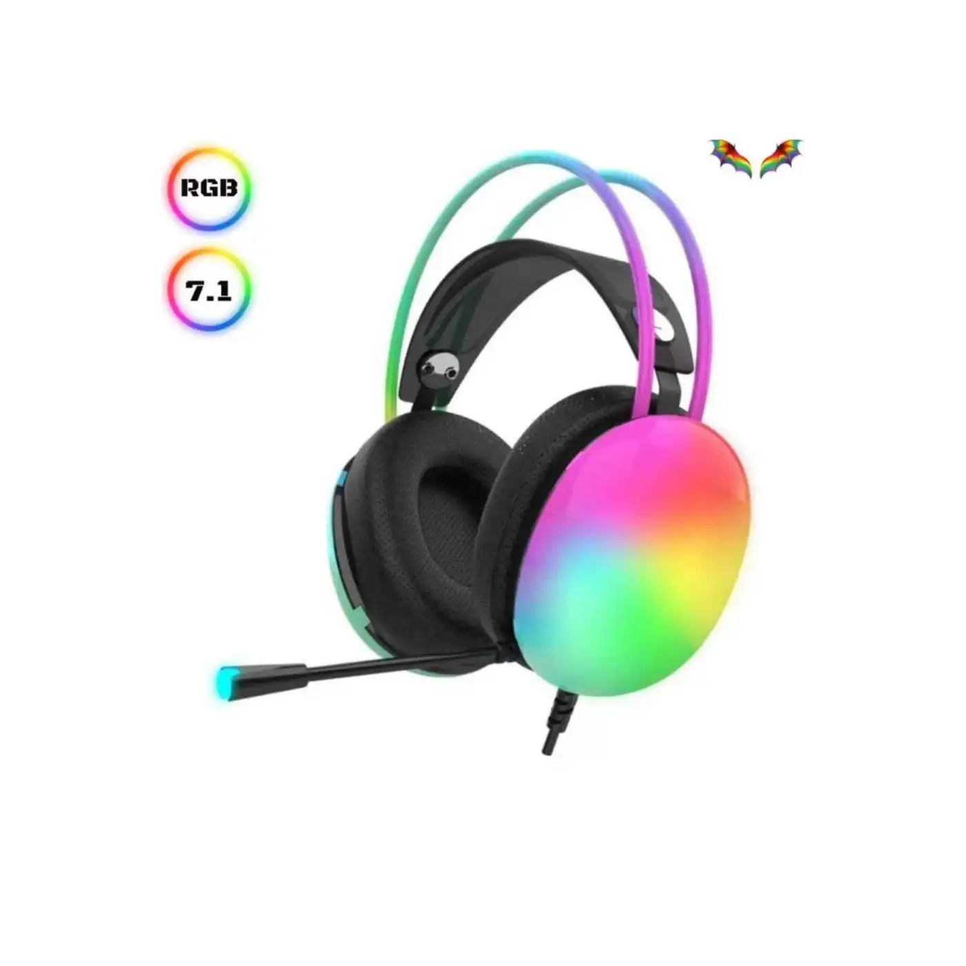 Kablosuz Bluetooth Kulaklık RGB Işıklı Kulak Üstü 5.3 Bluetooth Bağlantılı