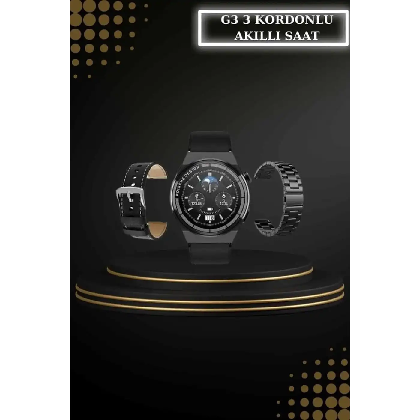 Kablosuz Bluetooth Kulaklık ve Kordon Hediyeli Akıllı Saat Nabız Ölçer Uzun Pil Ömrü