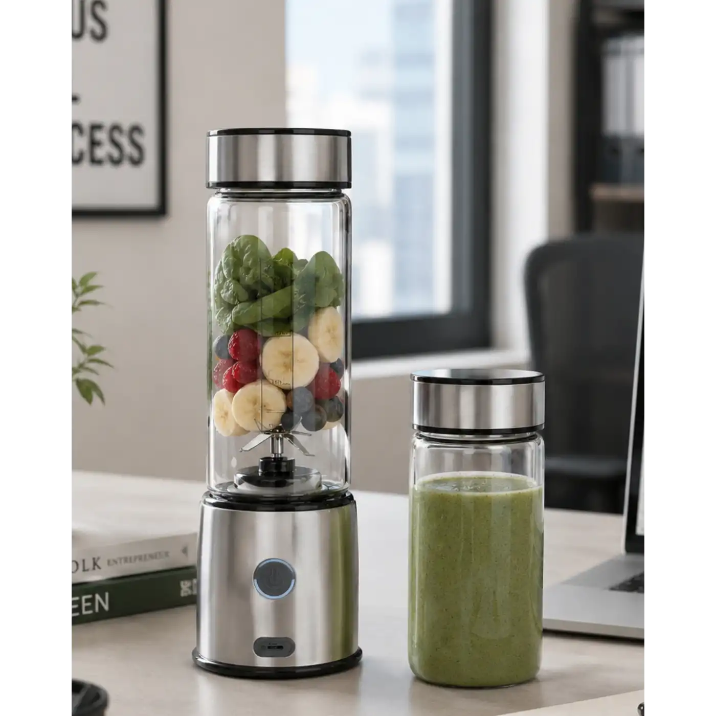 Kablosuz Cam Blender Yüksek Güçlü Smoothie Meyve Sebze Blenderı