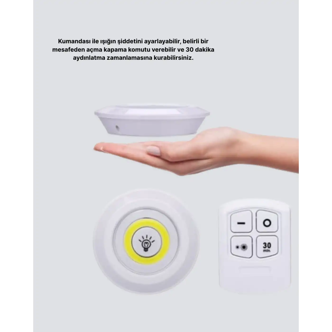 Kablosuz Gün Işığı 3’lü LED Spot Lamba Kumandalı