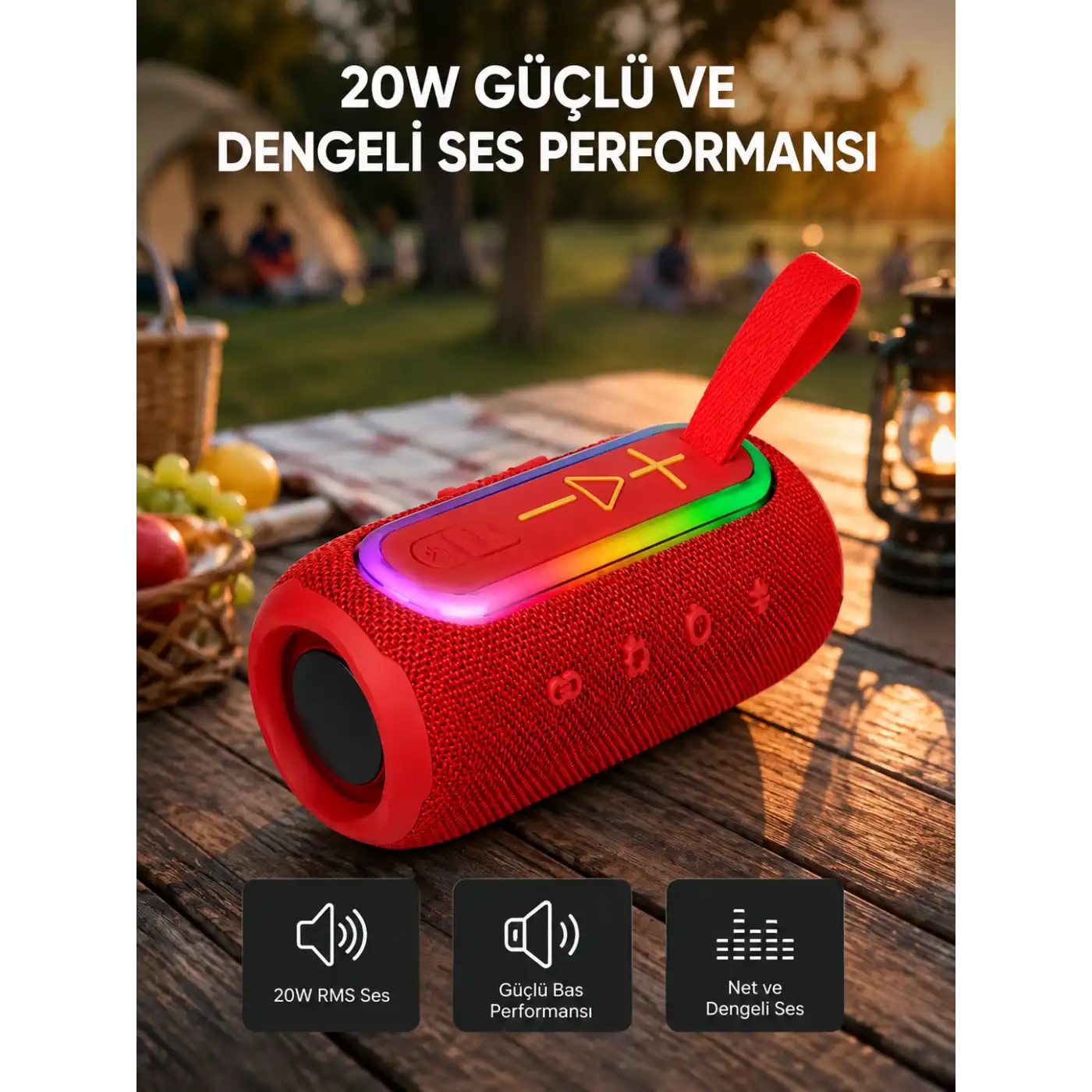 Kablosuz Hoparlör – Bluetooth 5.1, Güçlü Bas ve 10 Metre Menzil
