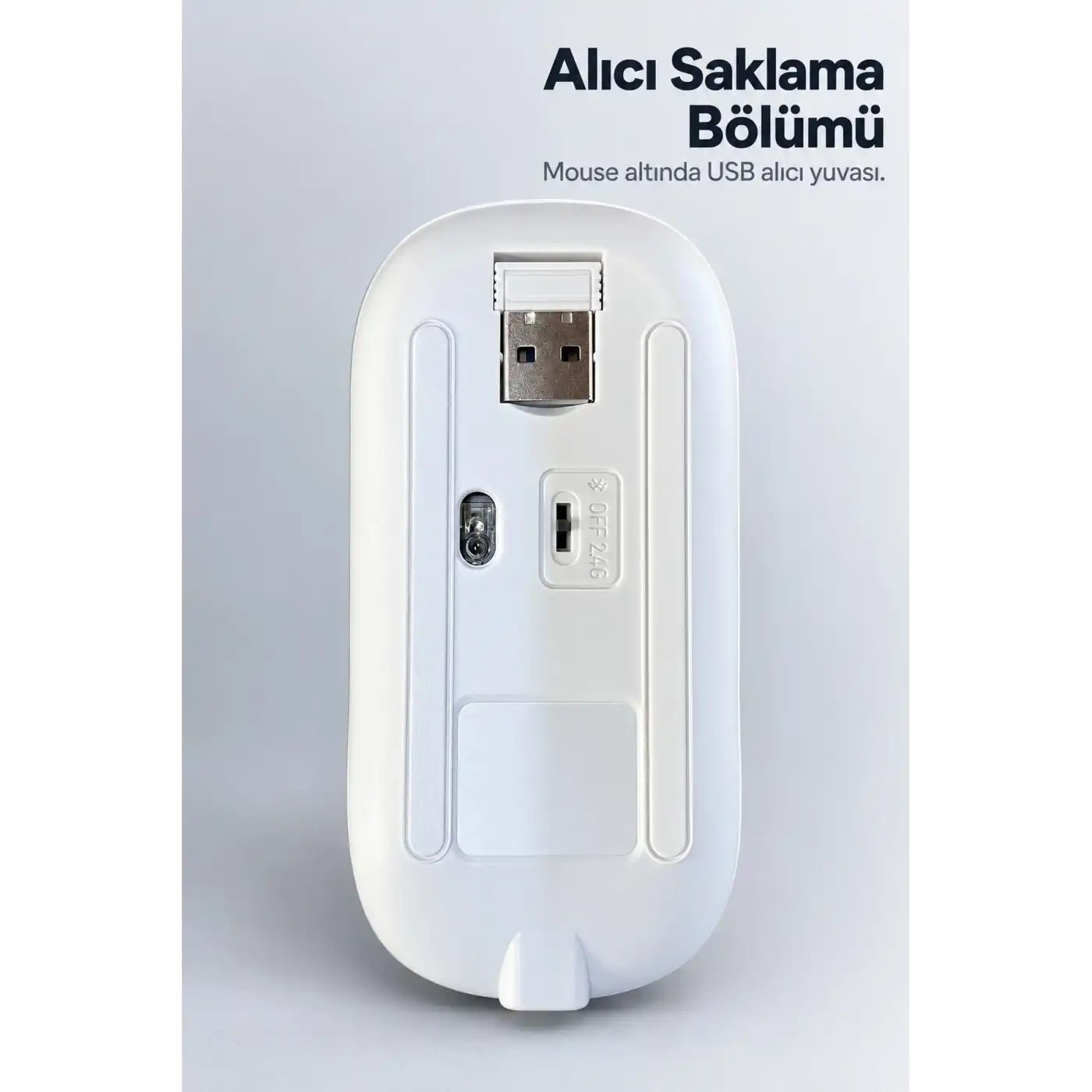 Kablosuz Klavye Mouse Seti Beyaz Türkçe Q