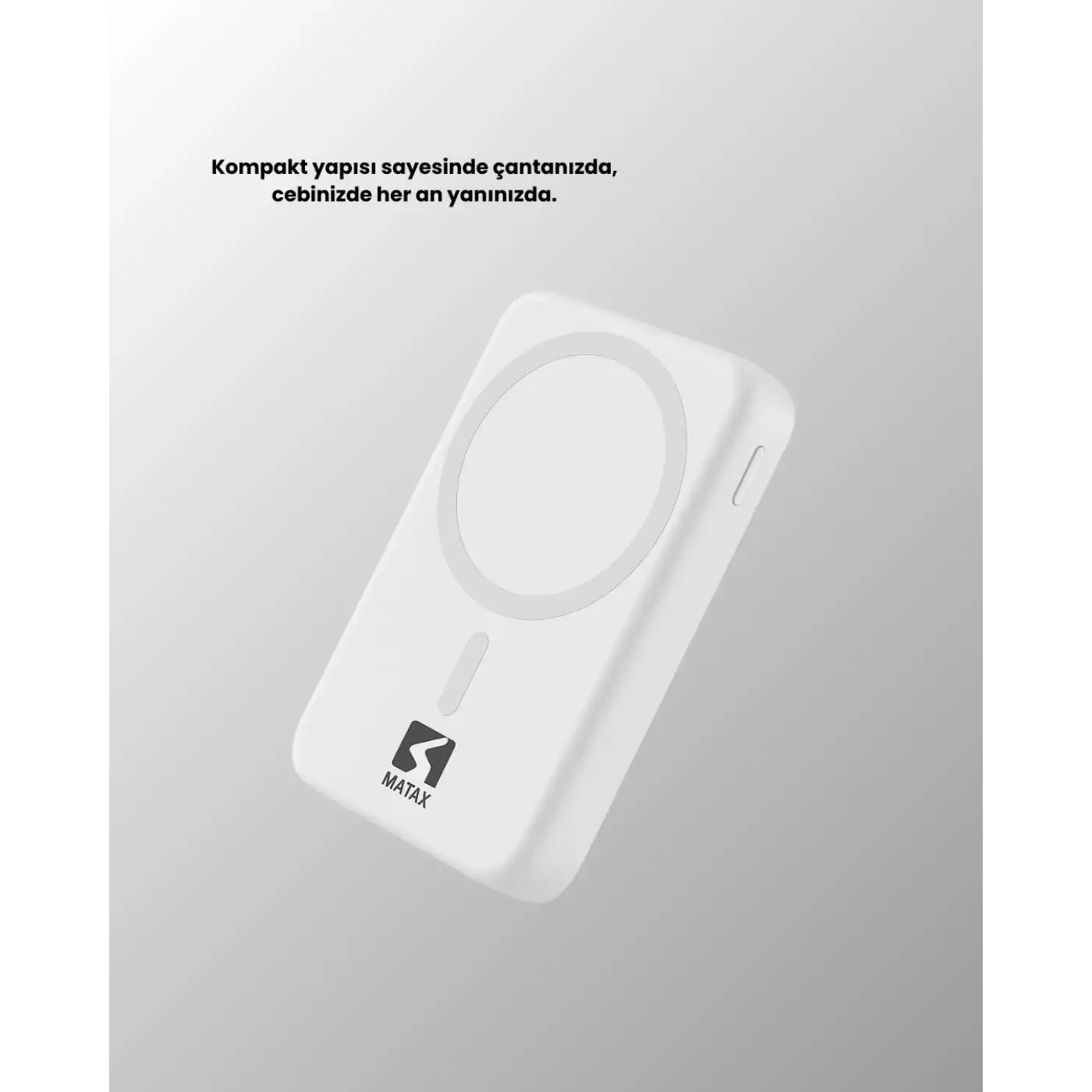 Kablosuz MagSafe Powerbank iPhone Uyumlu, 10000 mAh, Isı Dağılımlı