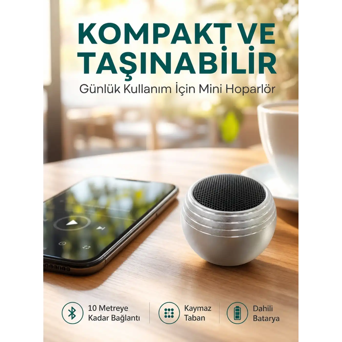 Kablosuz Mini Hoparlör Şarjlı TWS Destekli Kompakt Ses Sistemi Yeni Nesil