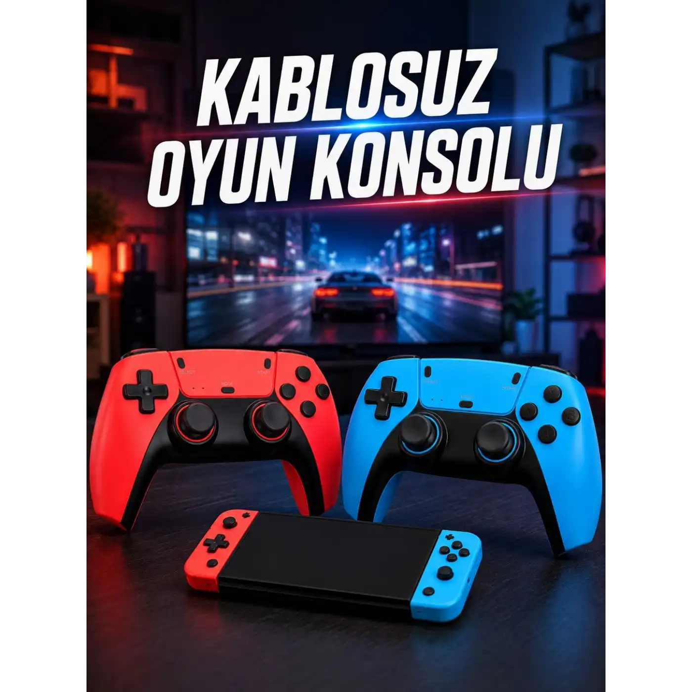 Kablosuz Oyun Konsolu HDMI Çıkışlı Çift Kontrolcülü Retro Oyun Seti