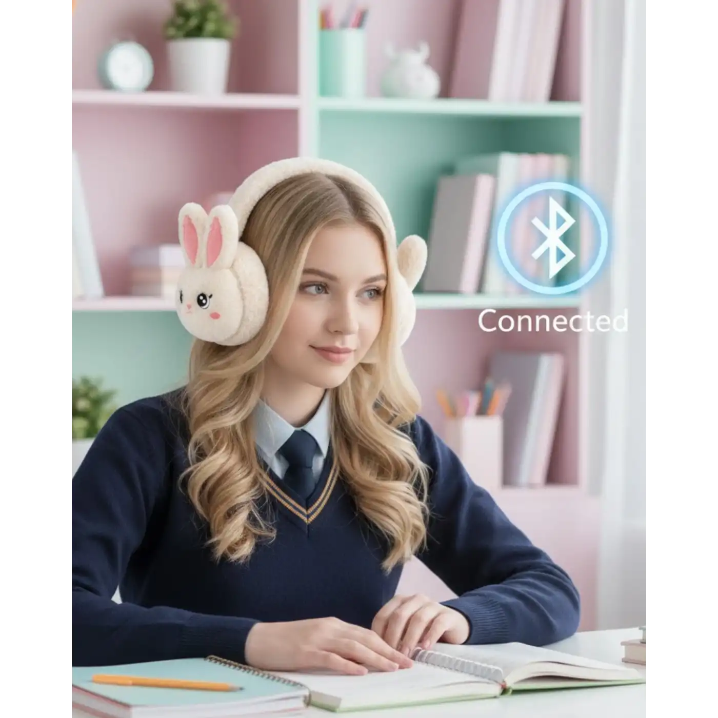 Kablosuz Tavşan Tasarımlı Bluetooth Kulaklık TF Kart Destekli