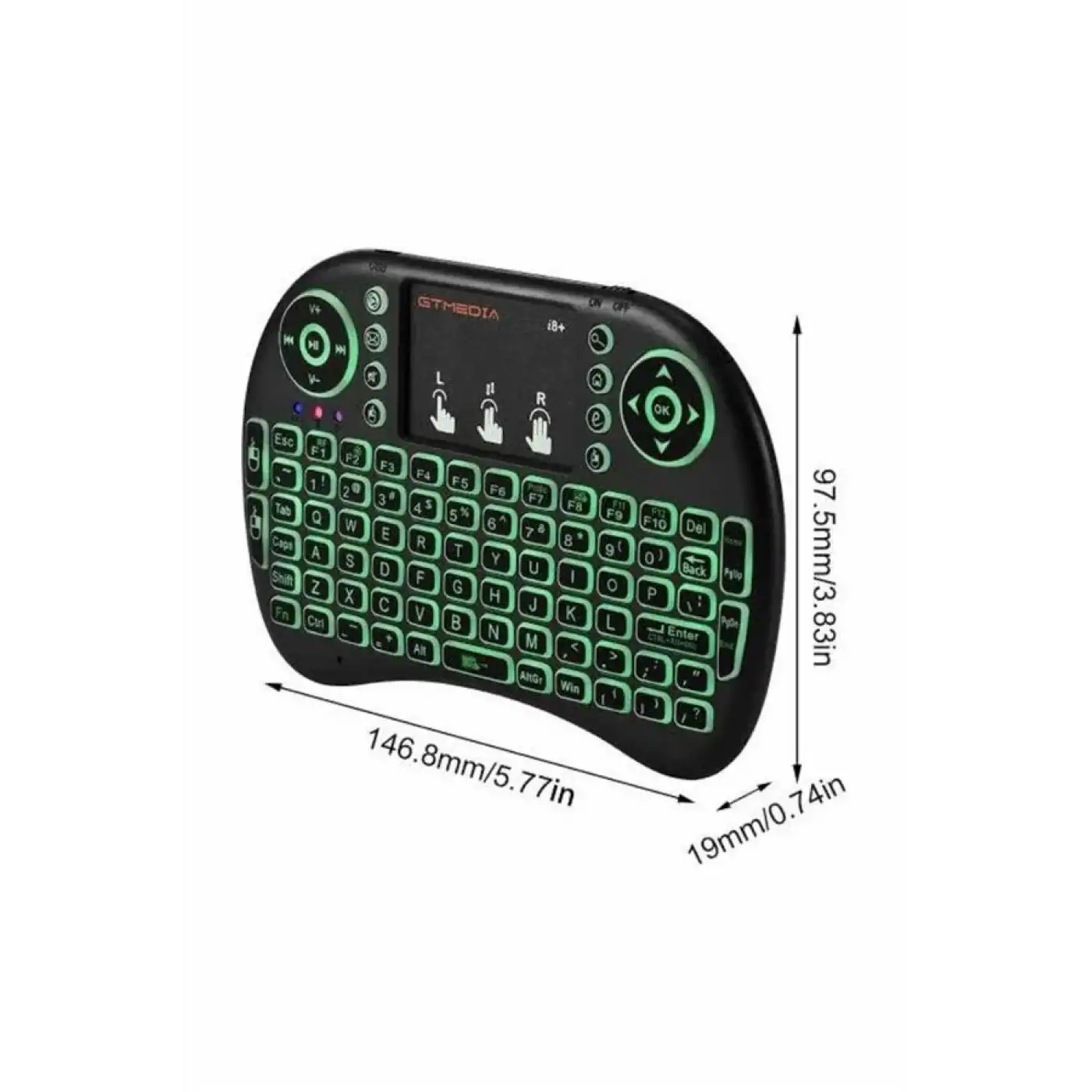 Kablosuz Türkçe Q Klavye RGB Işıklı Televizyon Ps3 Dokunmatik Mouse