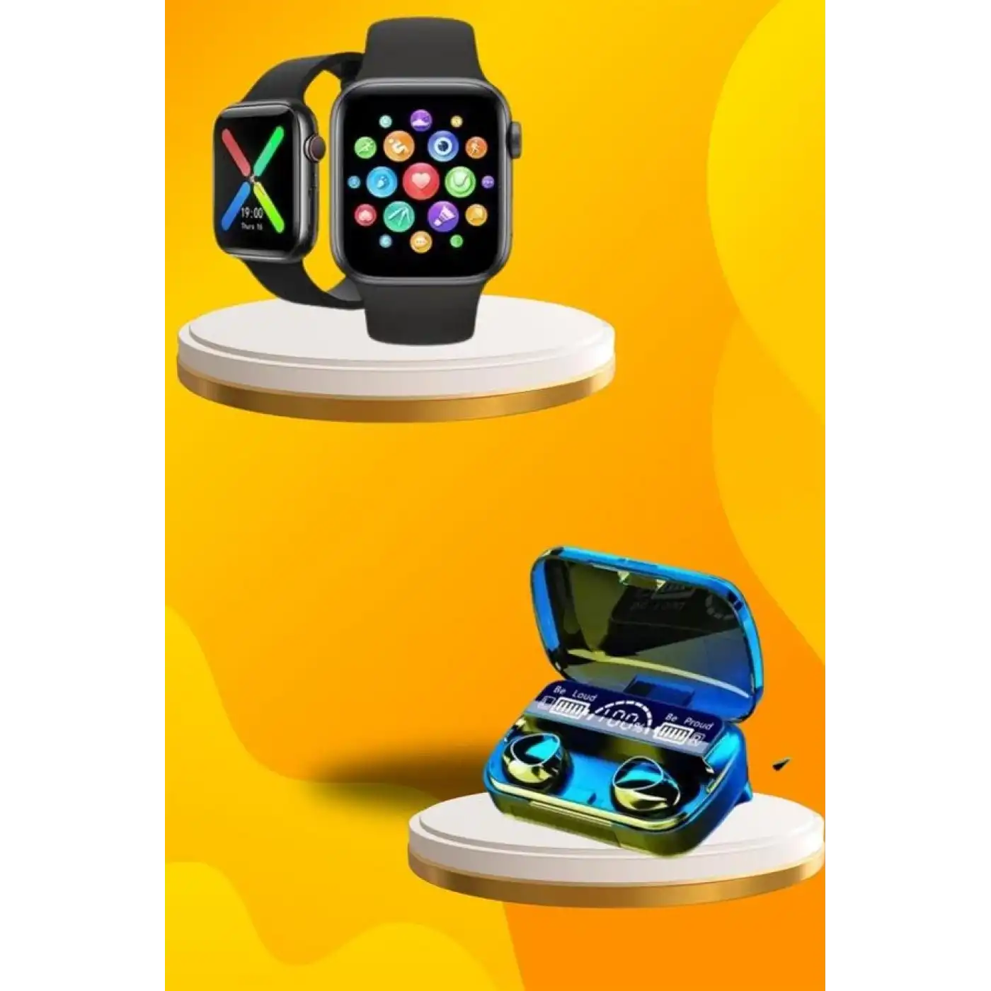 Kaliteli Akıllı Saat ve Kaliteli Bluetooth Kulaklık ANC Özelliği Uzun Pil Ömrü