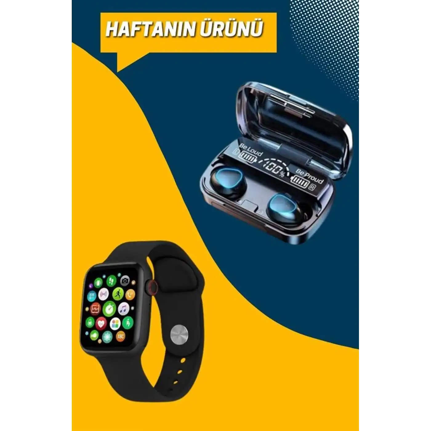 Kaliteli Akıllı Saat ve Kaliteli Bluetooth Kulaklık ANC Özelliği Uzun Pil Ömrü