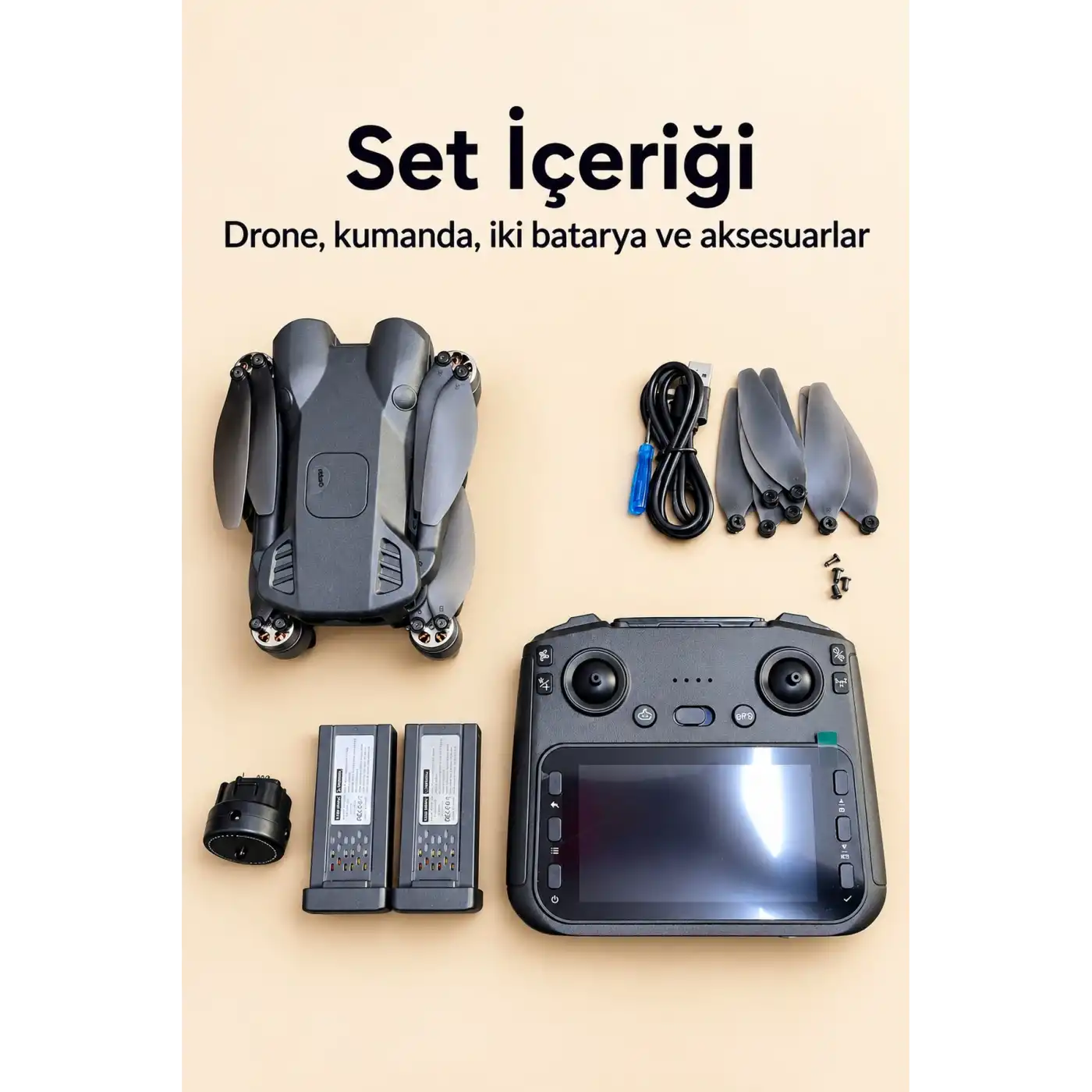 Kameralı Drone Katlanır Gövde ve Yedek Pervane Seti
