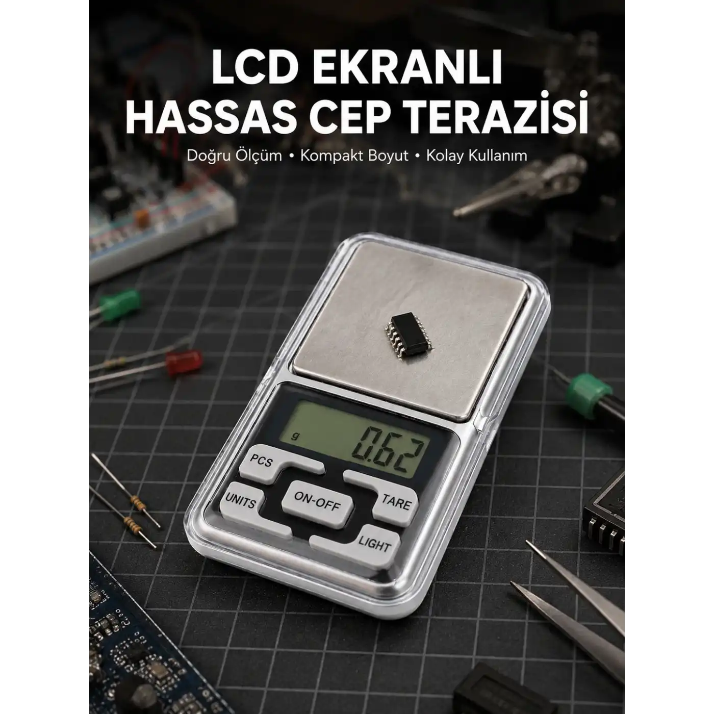 Kapaklı Dijital Cep Terazisi Hassasiyet 300 Gr Yeni Nesil