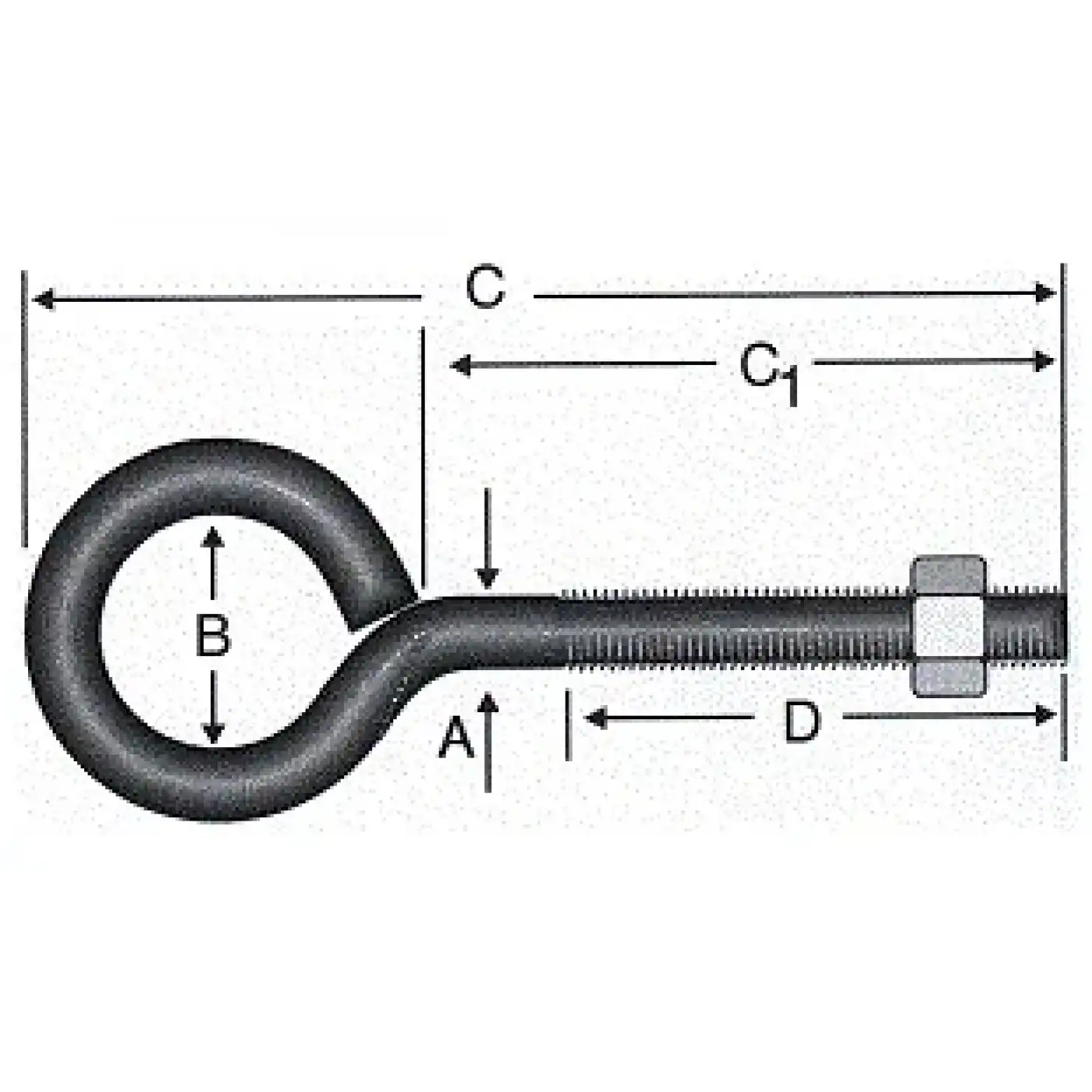 Kapalı Metrik Kanca M4 - 100 Adet