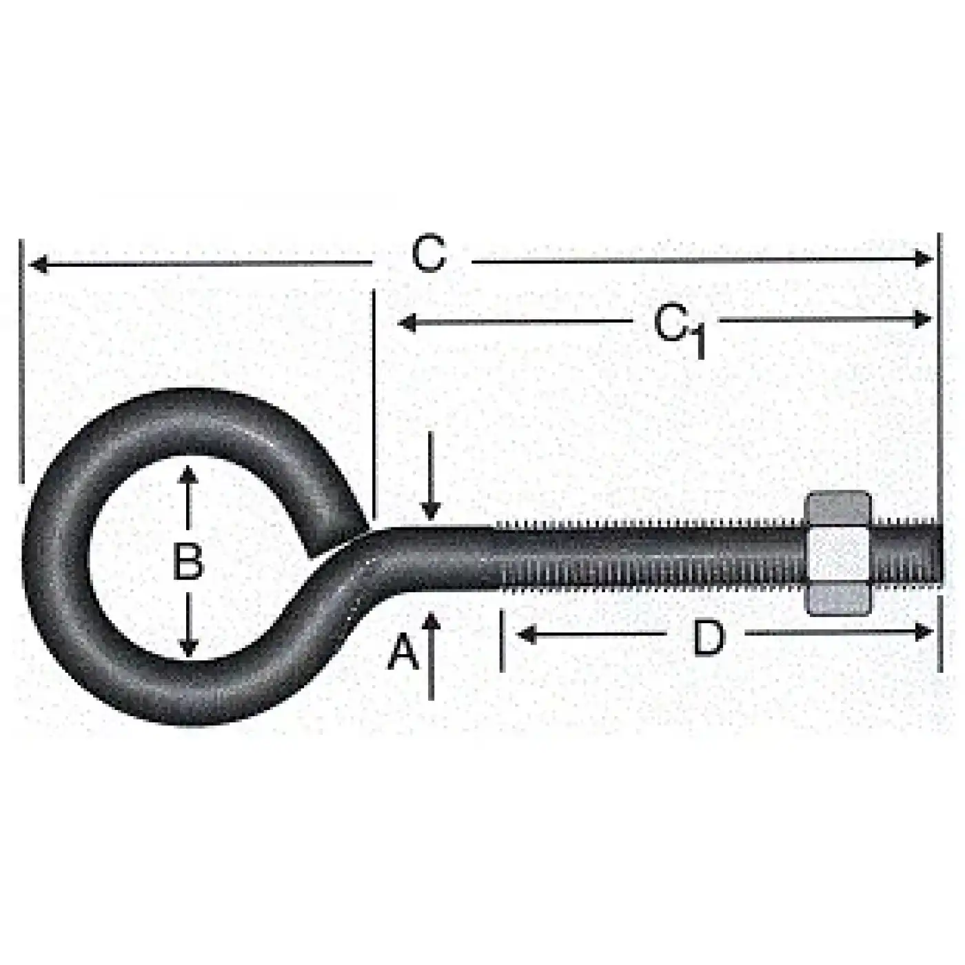 Kapalı Metrik Kanca M5 / 21x80 - 100 Adet
