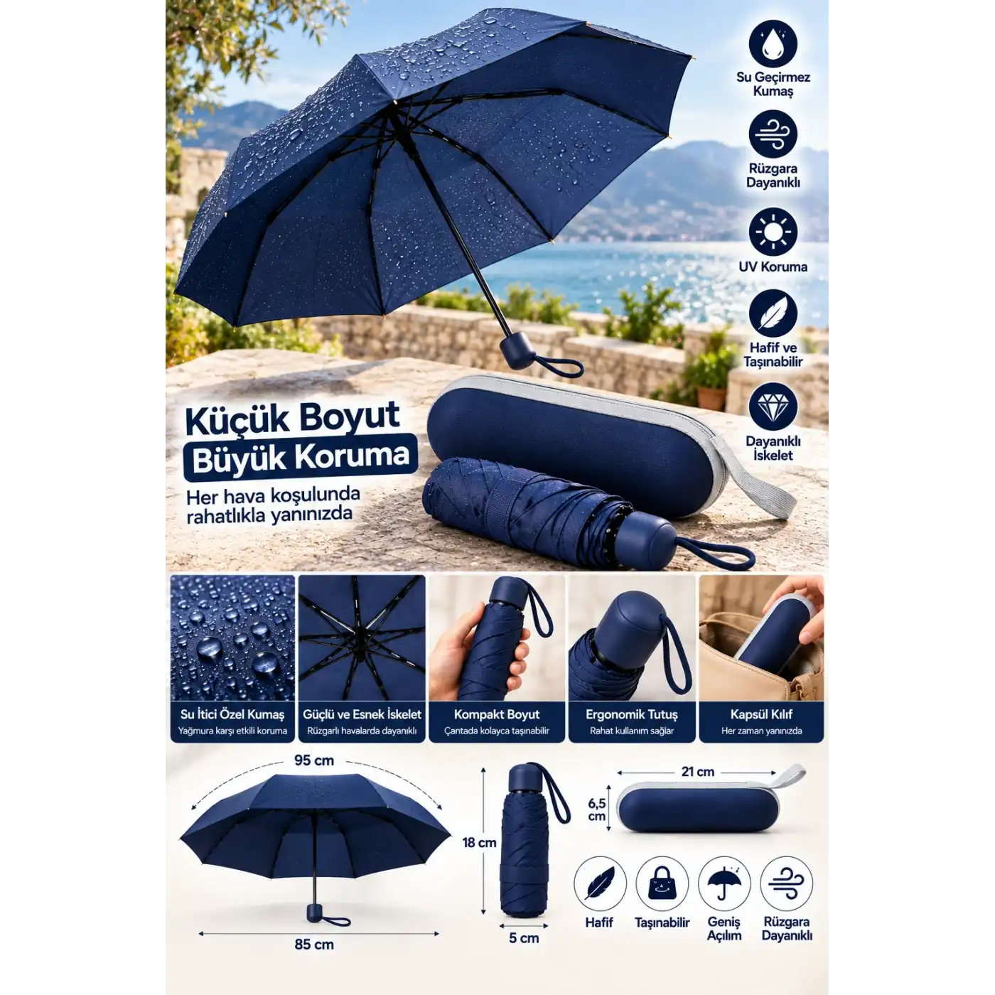 KAPSÜL ŞEMSİYE LACİVERT