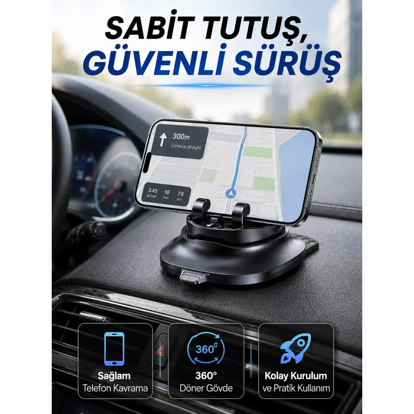 Katlanabilir Araç İçi Telefon Tutucu Gizli Numaratörlü Telefon Standı