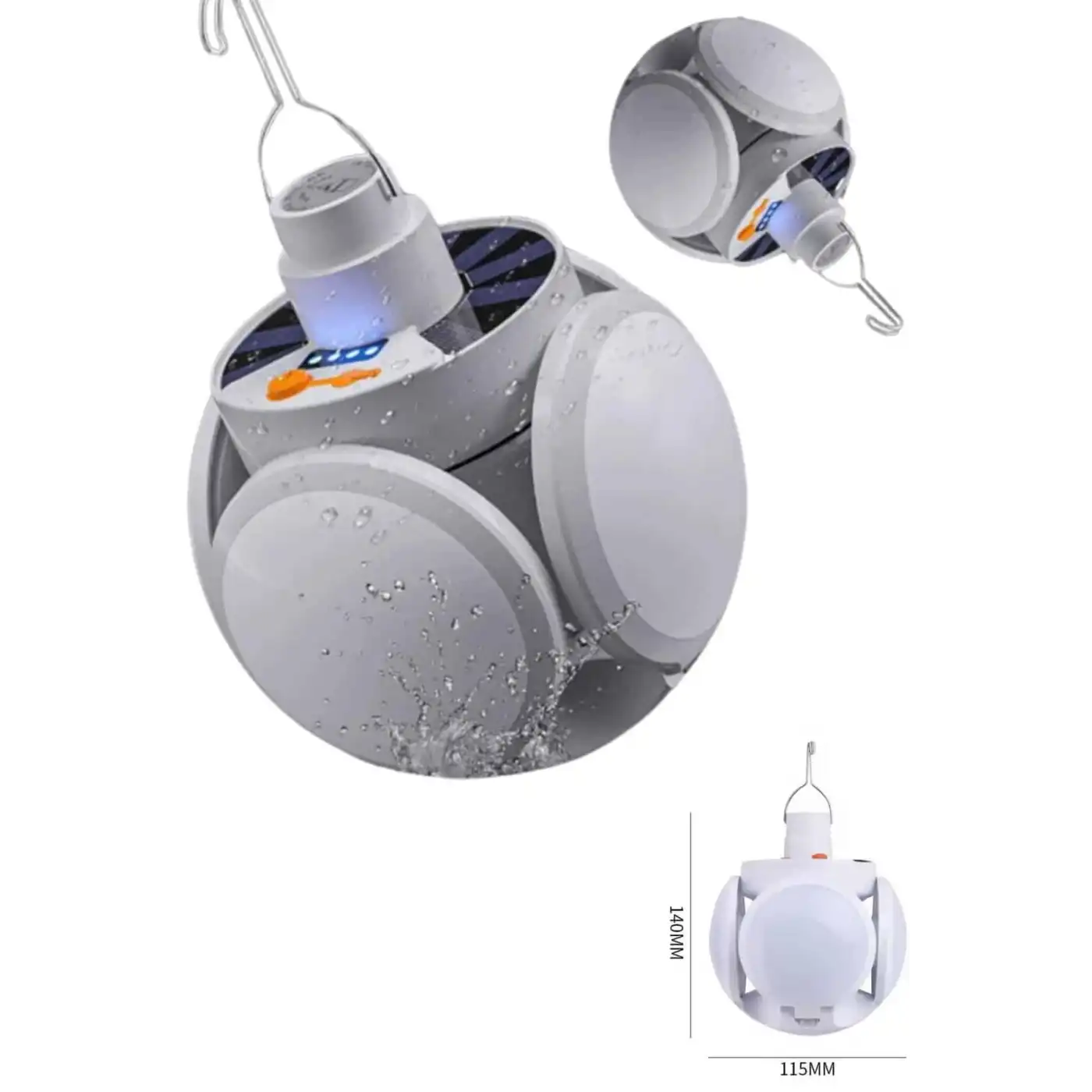 Katlanabilir Askılı Kamp Lambası 5 Kanatlı Pratik Güneş Enerjili