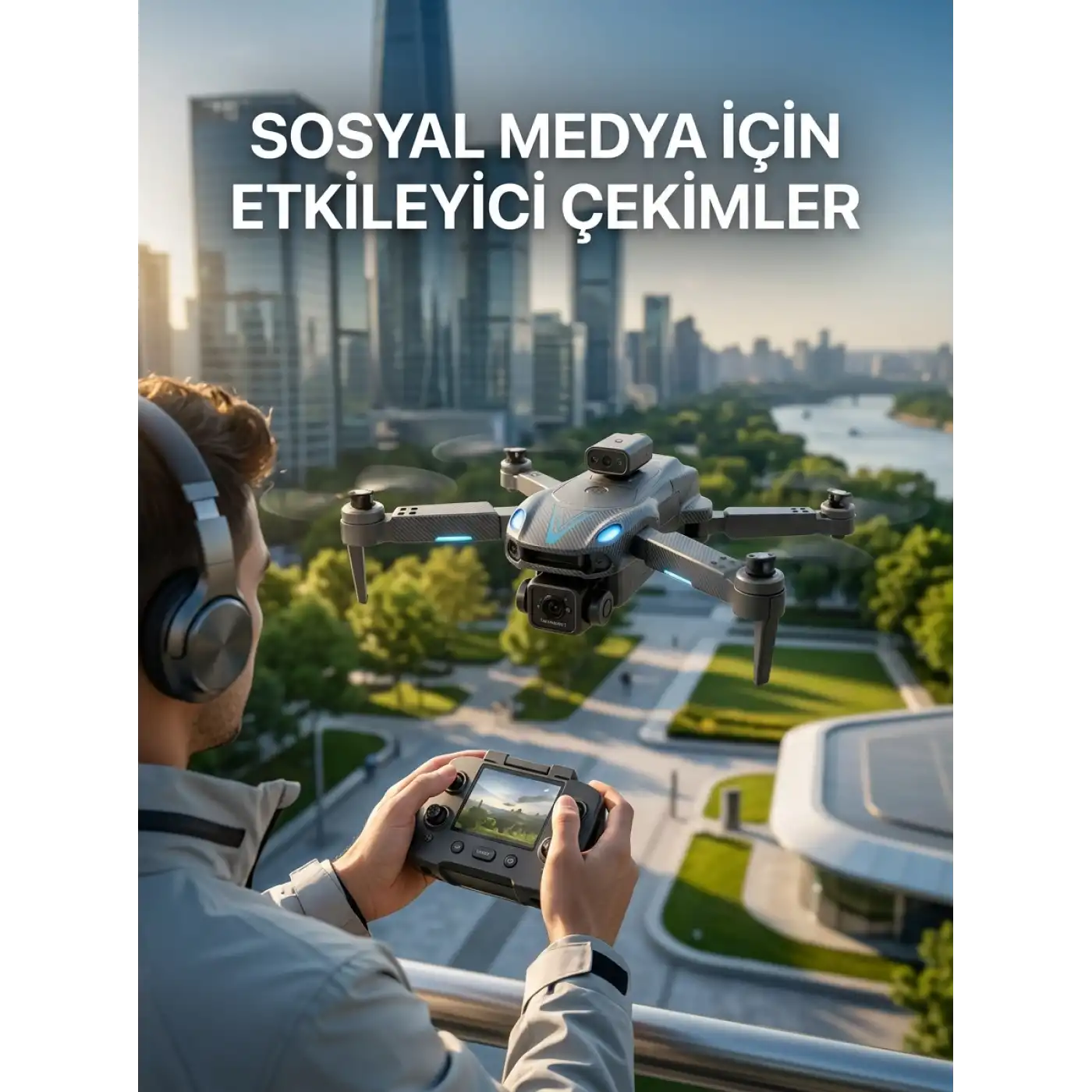 Katlanabilir Profesyonel Görünümlü Kamera Drone