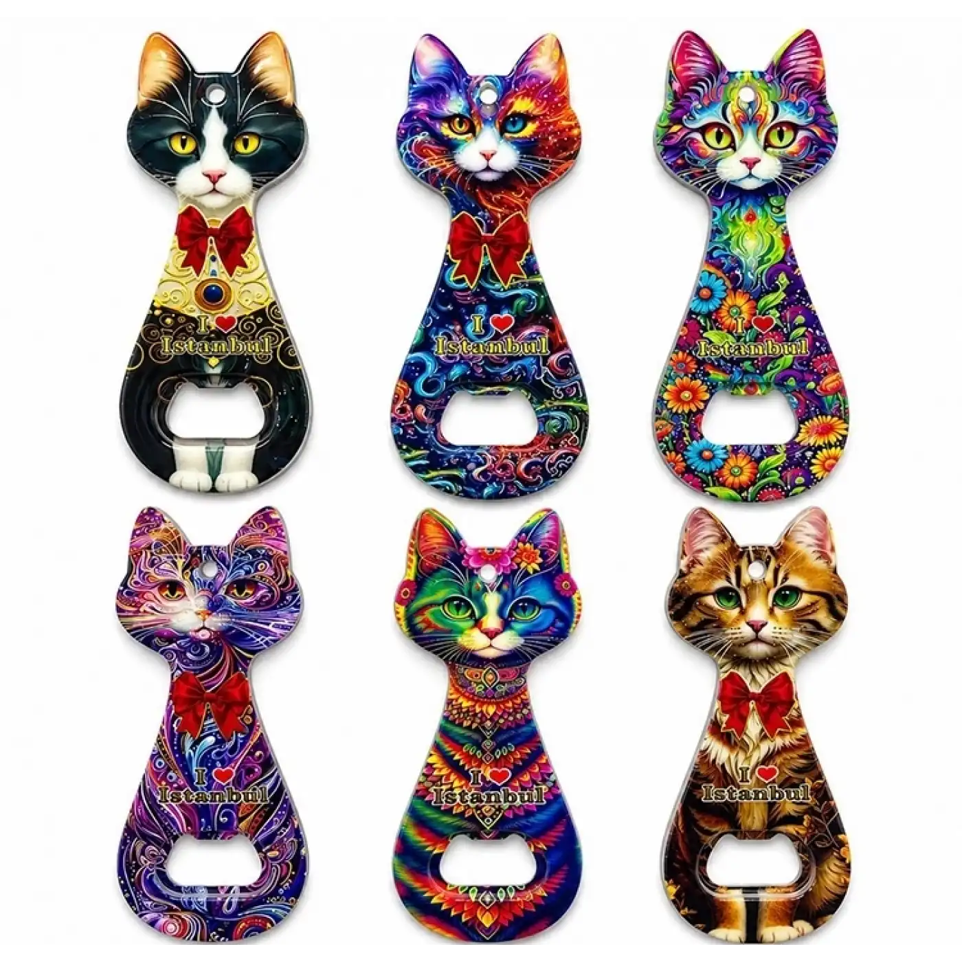 Kedi Tasarımı İstanbul Temalı Buzdolapı Süsü Magnet Alk5408