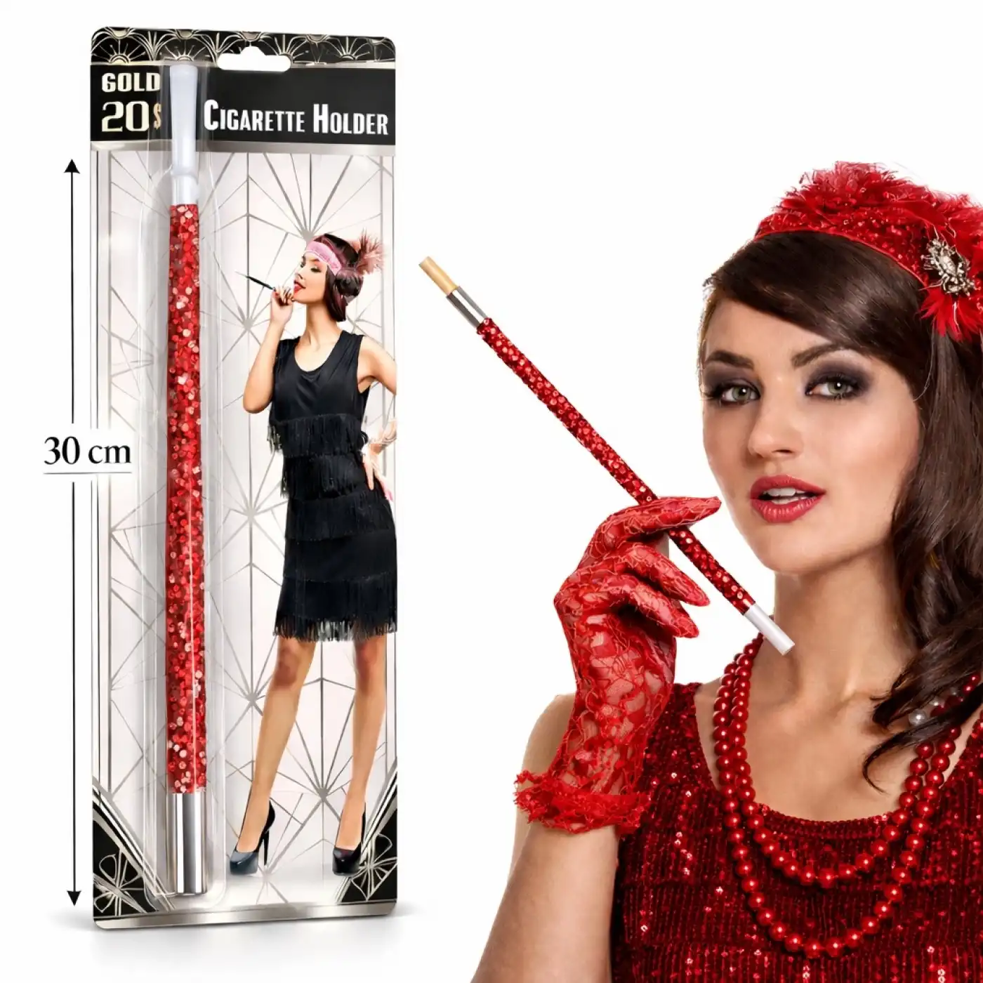 Kırmızı Payetli Sigara Tutacağı