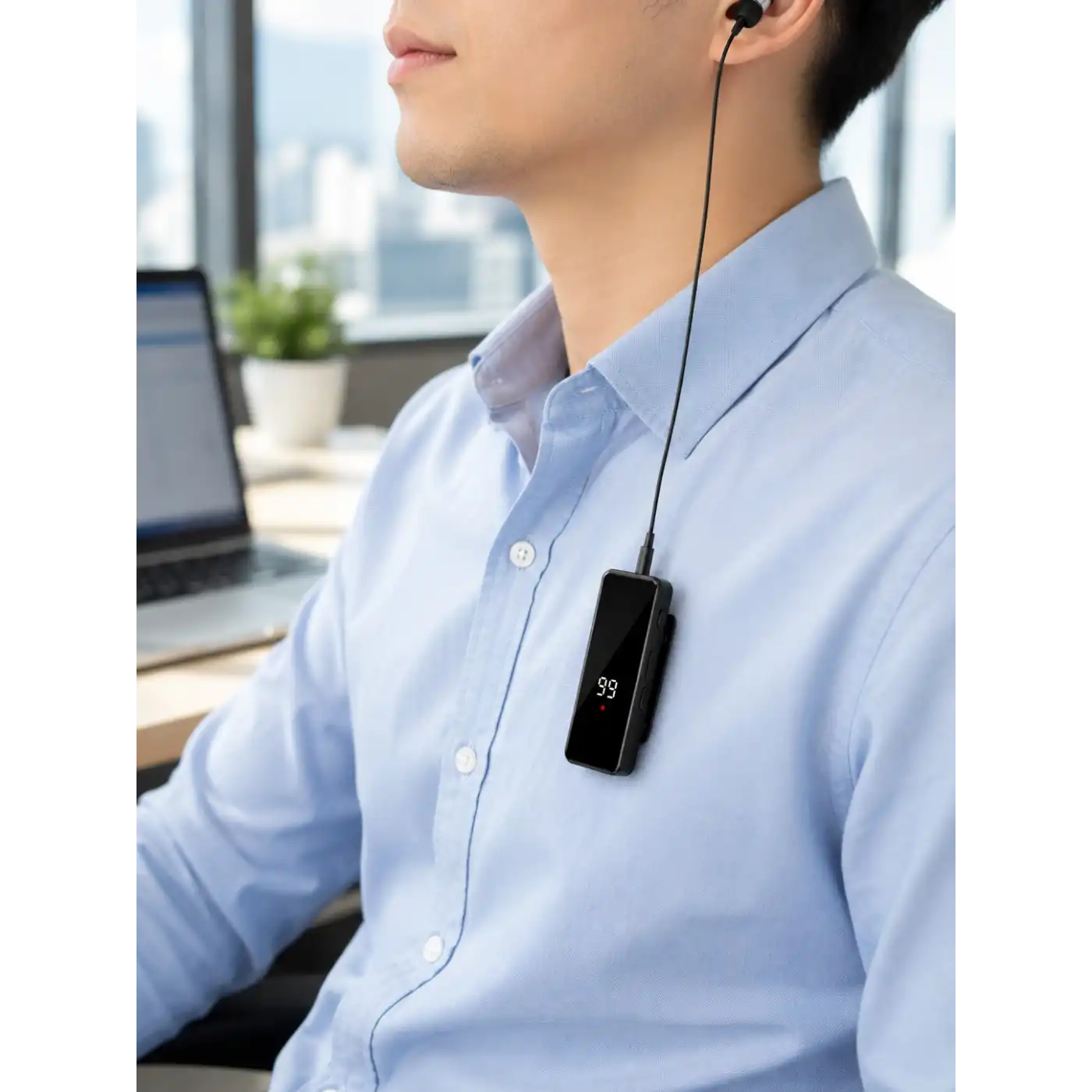 Klipsli Bluetooth Kulaklık Kısa Kablolu Tek Kulaklık Taşınabilir Günlük Kullanım