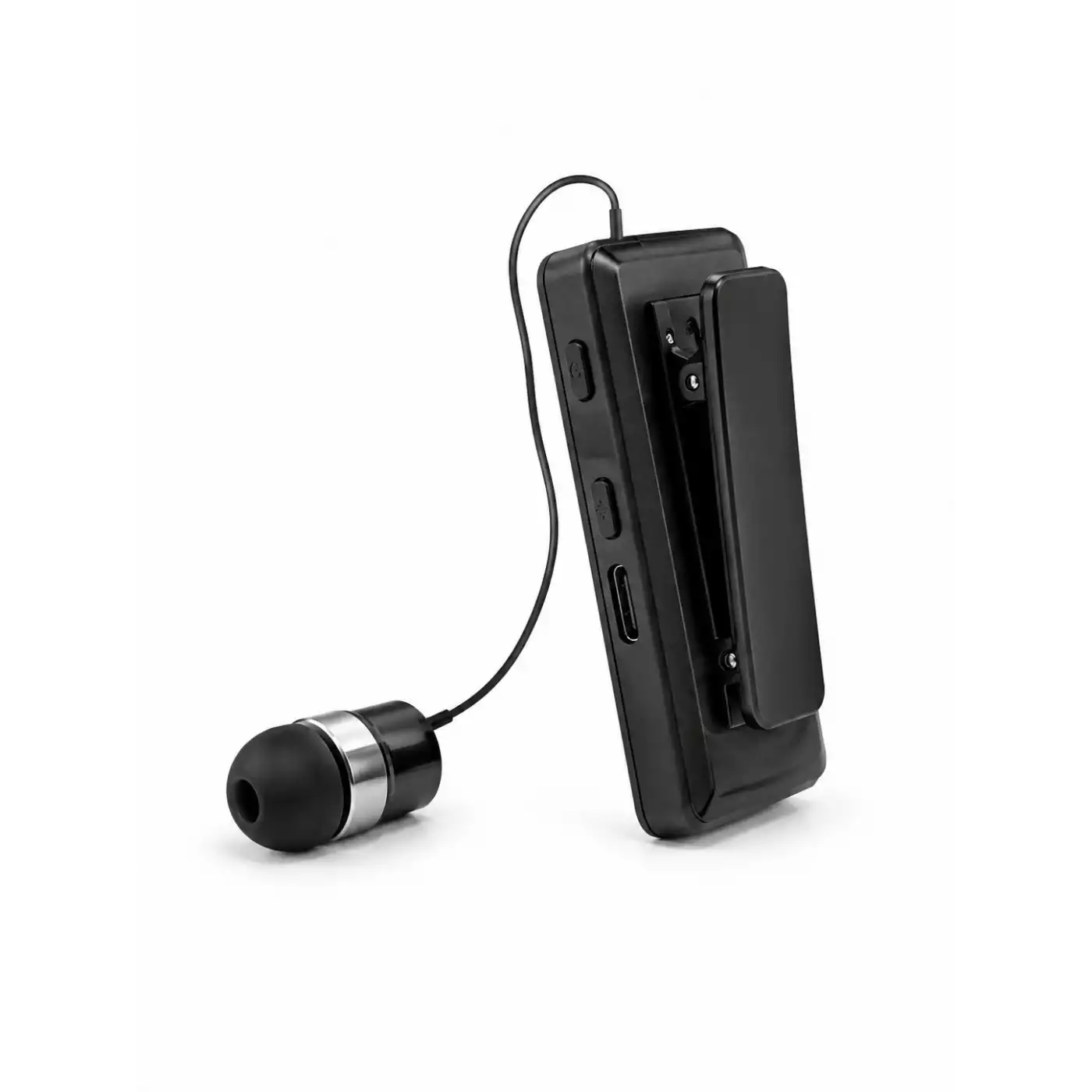 Klipsli Bluetooth Kulaklık Kısa Kablolu Tek Kulaklık Taşınabilir Günlük Kullanım