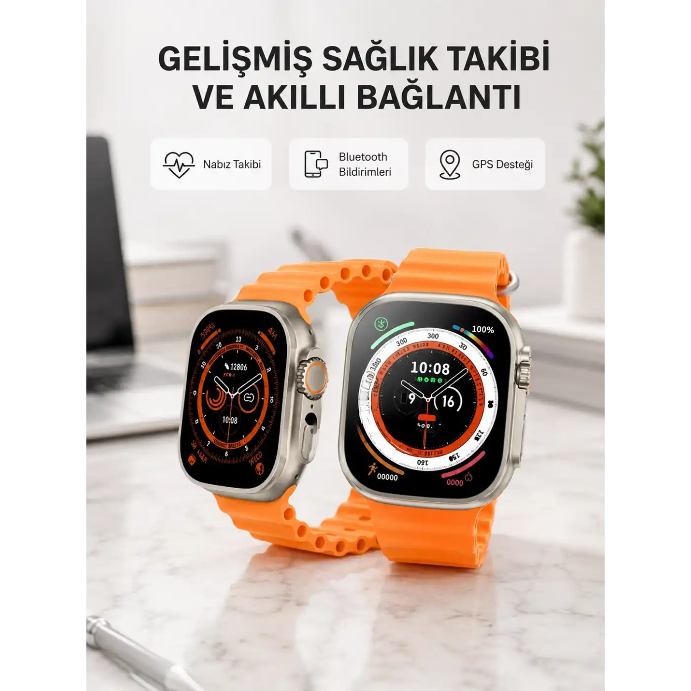 Kordonlu Akıllı Saat – Sesli Görüşme, GPS, Nabız ve Uyku Takibi