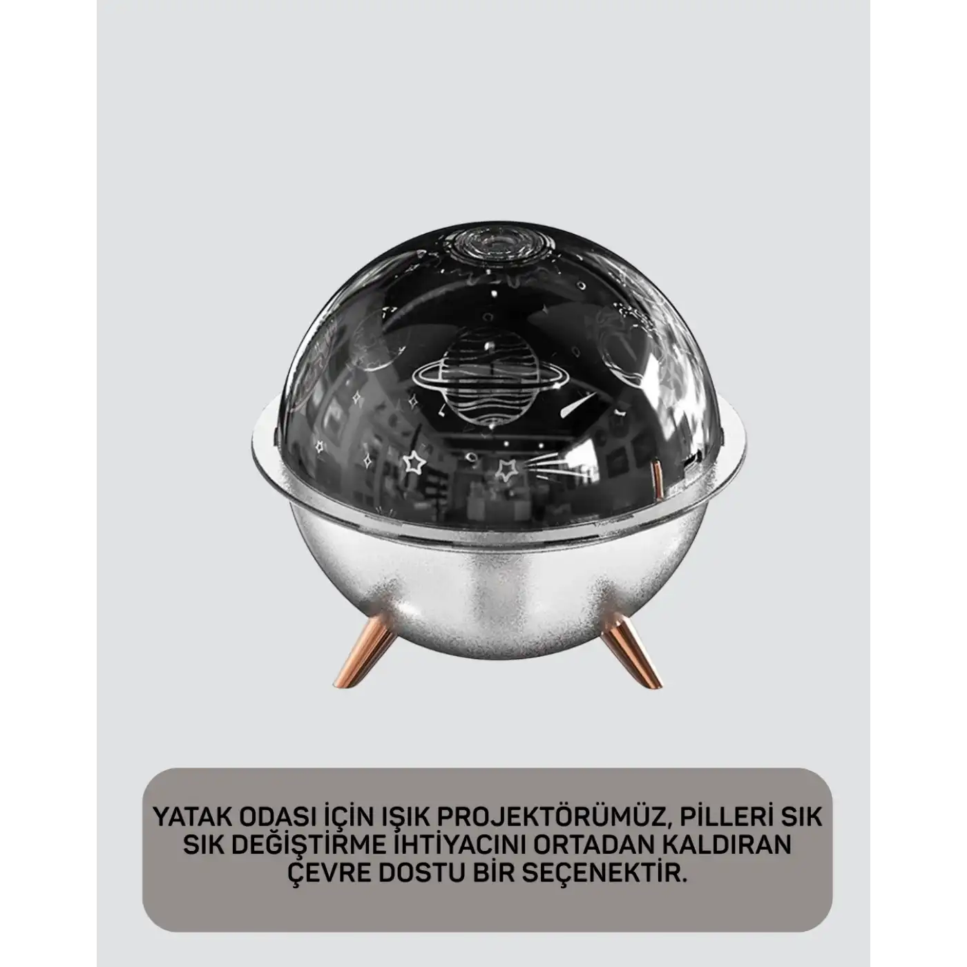 Kozmik Işık Efektli Projeksiyonlu Nemlendirici Gece Işığı