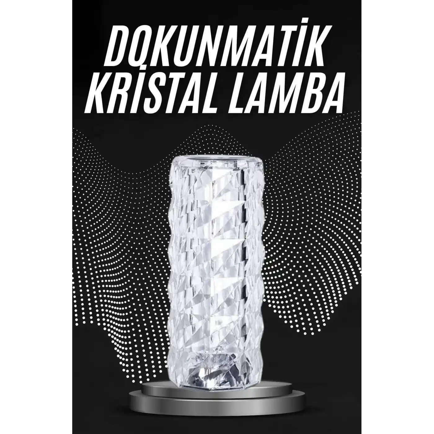 Kristal Lamba Masa Lambası Şarjlı Masa Lambası Dokunmatik Sensör Usb Şarjlı