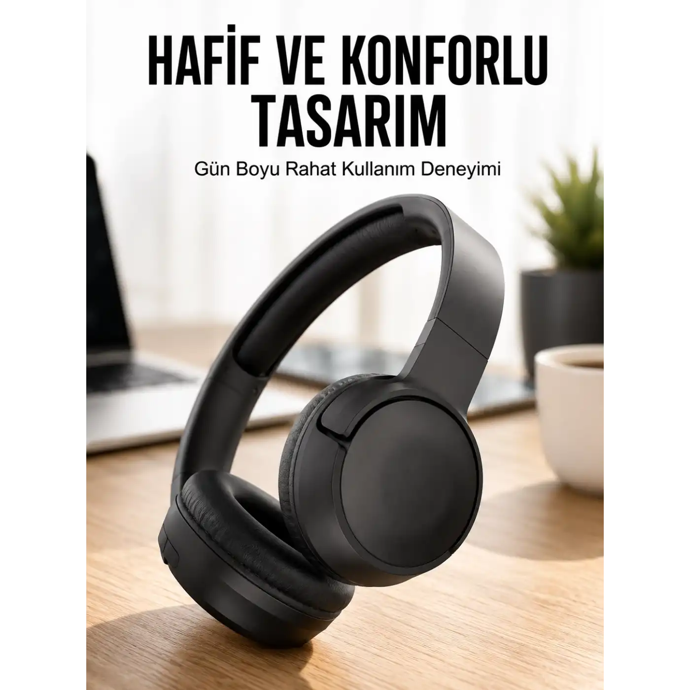 Kulak Üstü Kablosuz Bluetooth Kulaklık Gürültü Önleyici Uzun Şarj Süreli