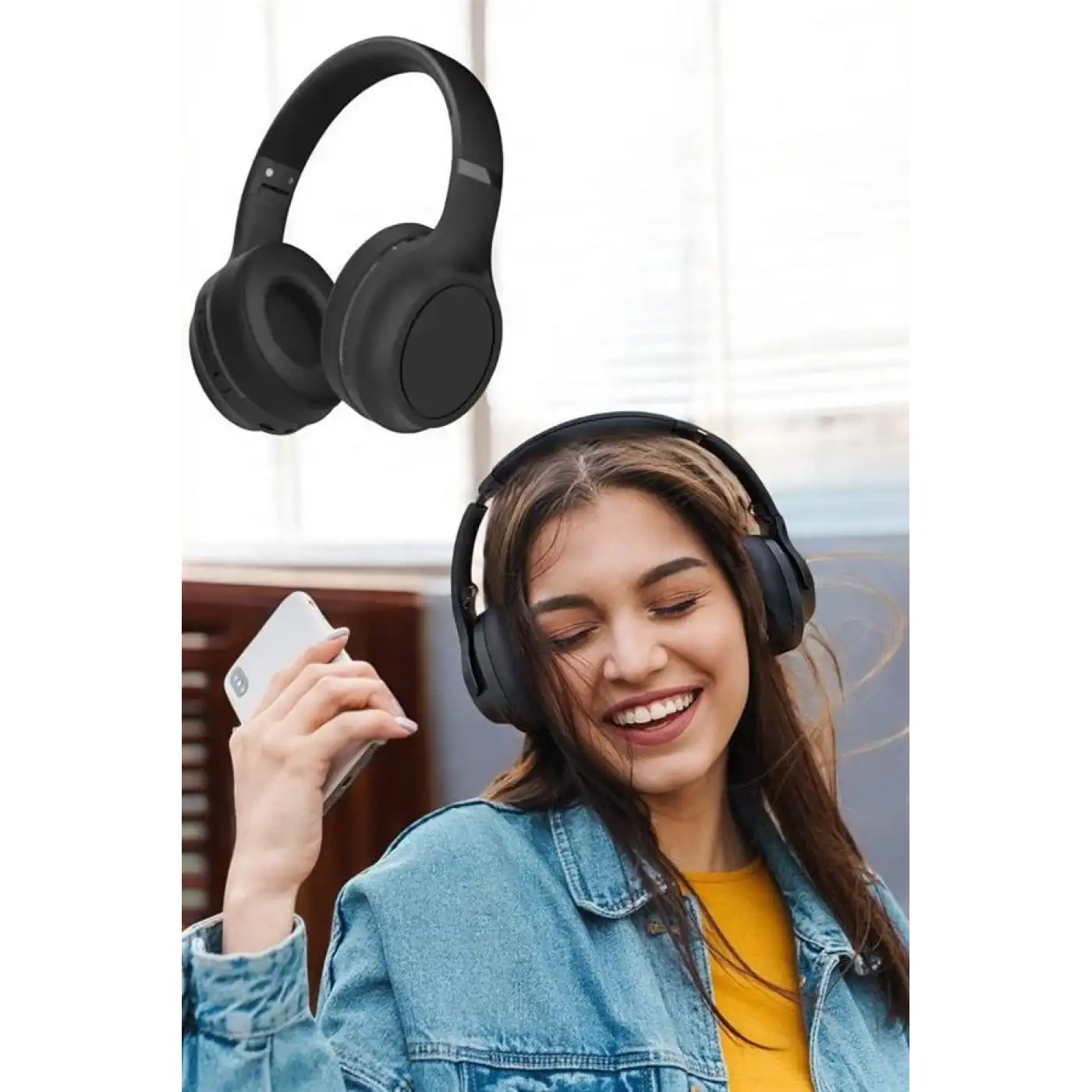 Kulak Üstü Kablosuz Bluetooth Kulaklık Gürültü Önleyici Uzun Şarj Süreli