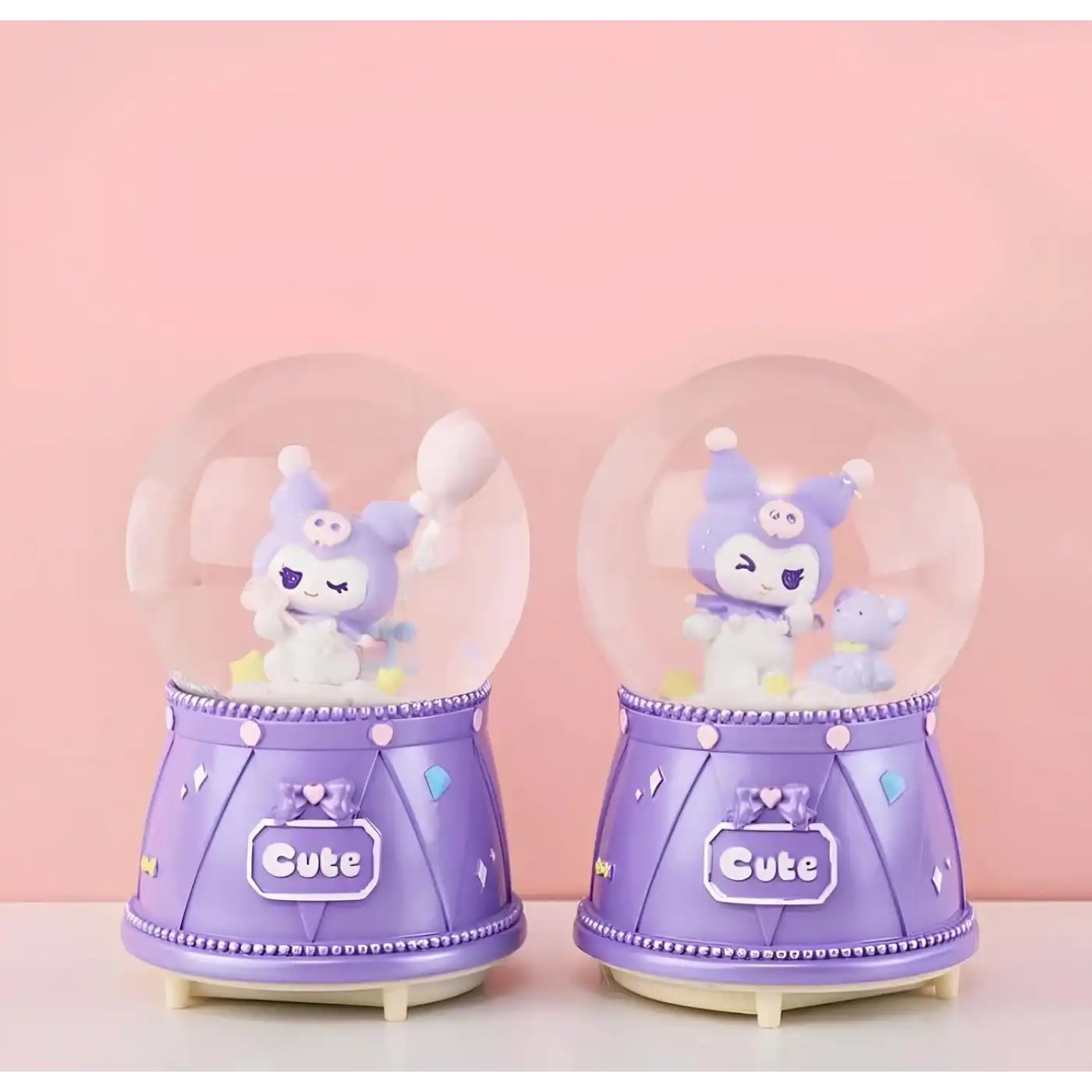 Kuromi Işıklı Müzikli Kar Küresi Orta Boy Model 3