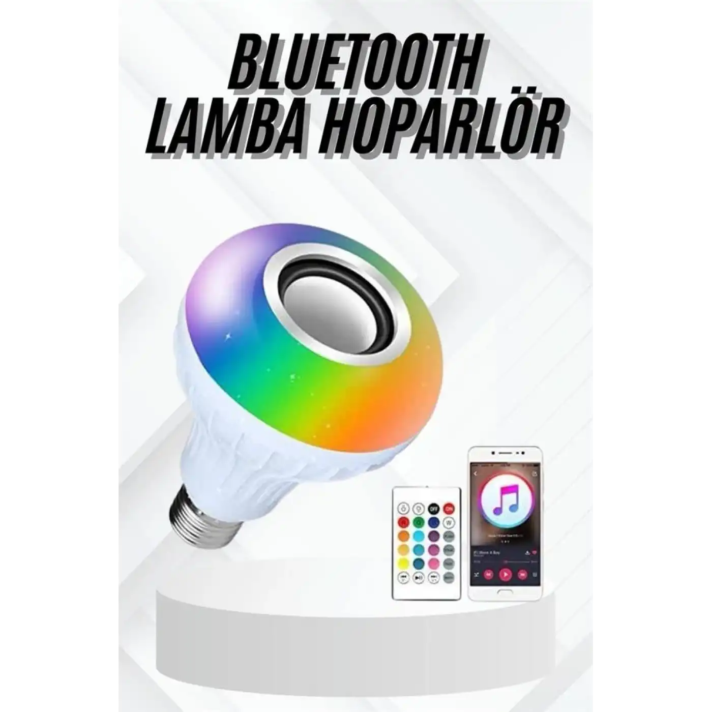 Lamba Hoparlör Ampül Görünümlü Renk Değiştirebilen Android ve İOS Uyumlu