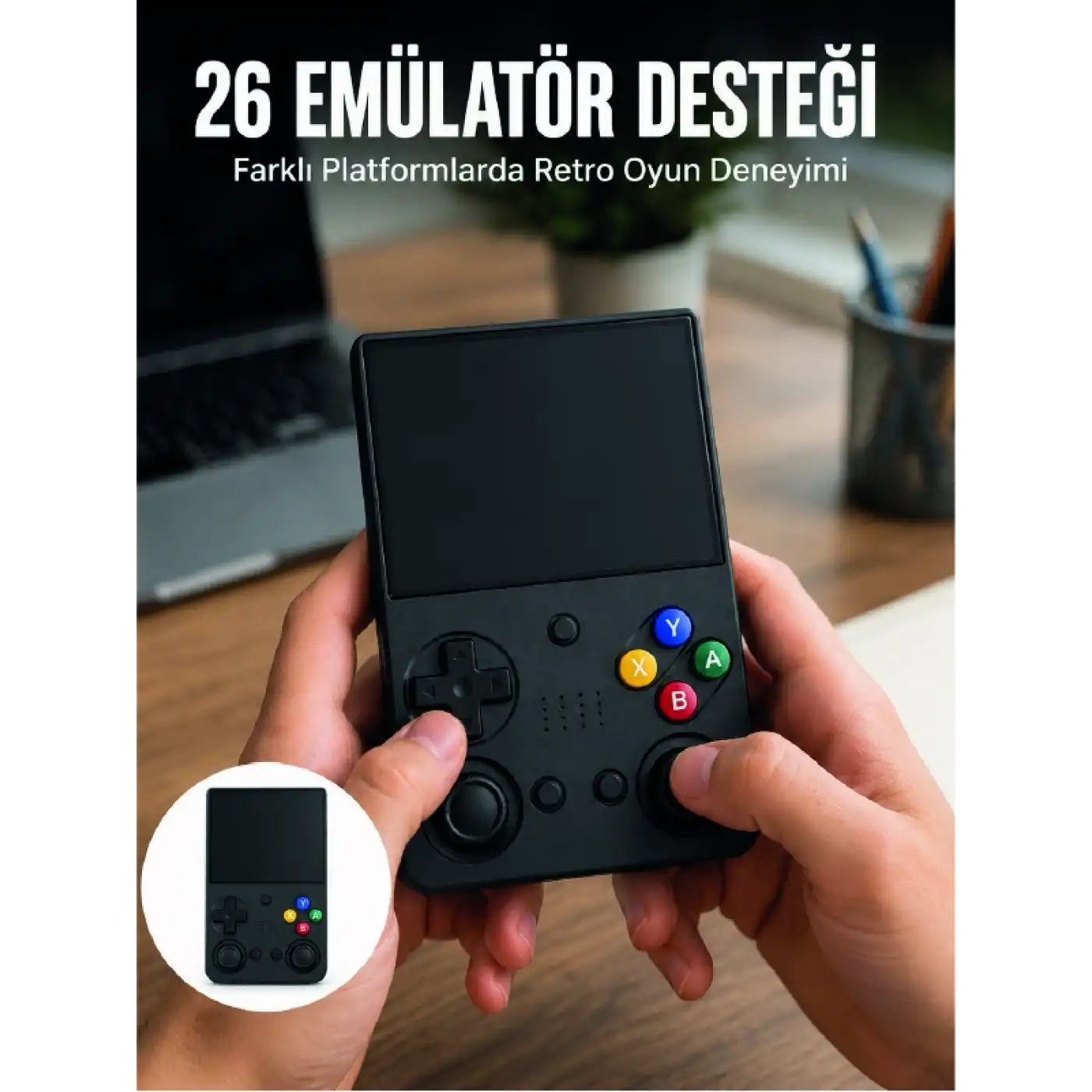 LCD Retro Oyun Konsolu TV Bağlantı Destekli Çift Analog Joystick El Tipi Konsol