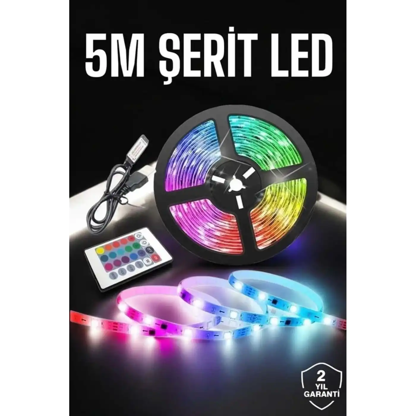 Led Işık 5 Metre Şerit Led RGB Işıklı